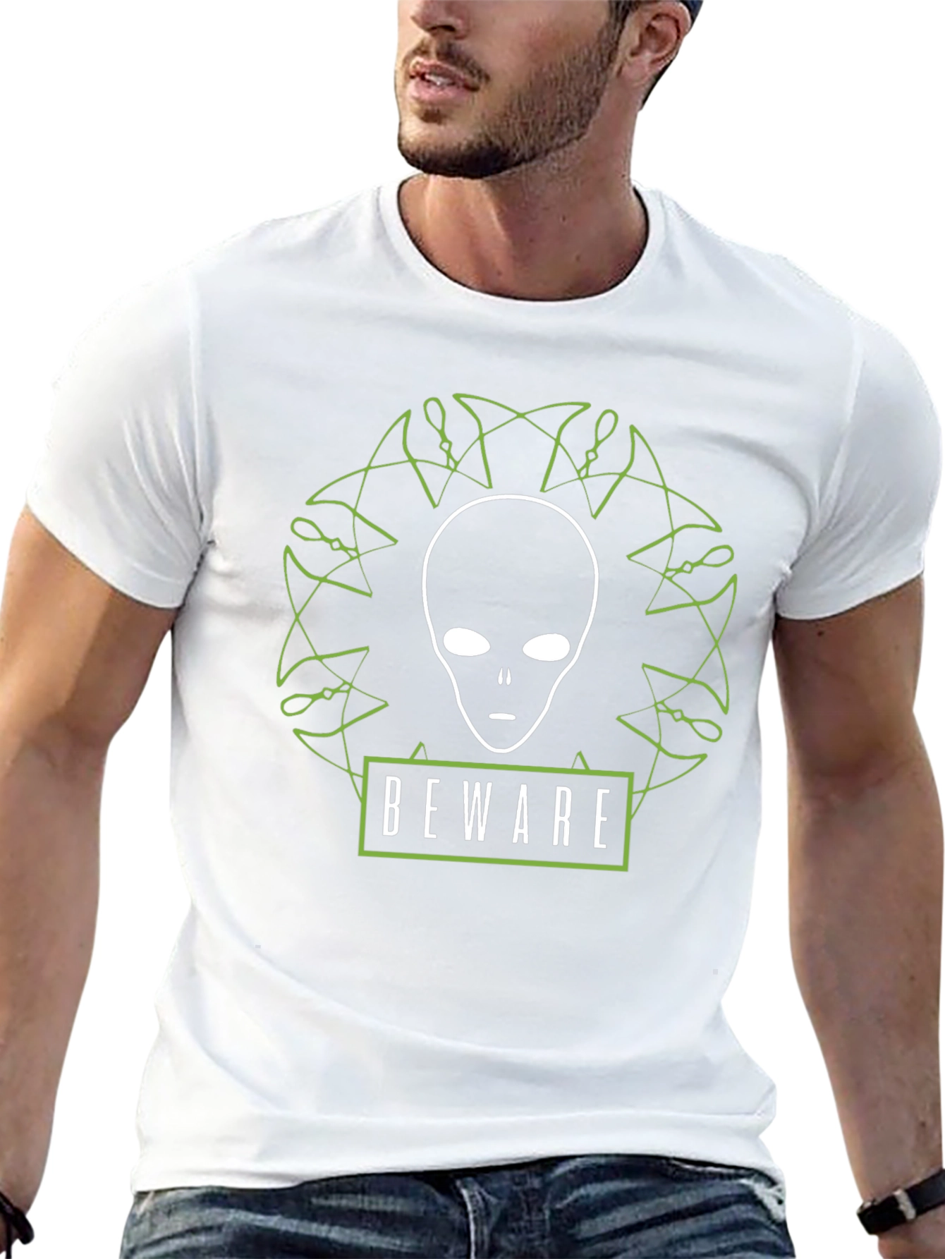 Beware Alien Graphic T-Shirt - Black