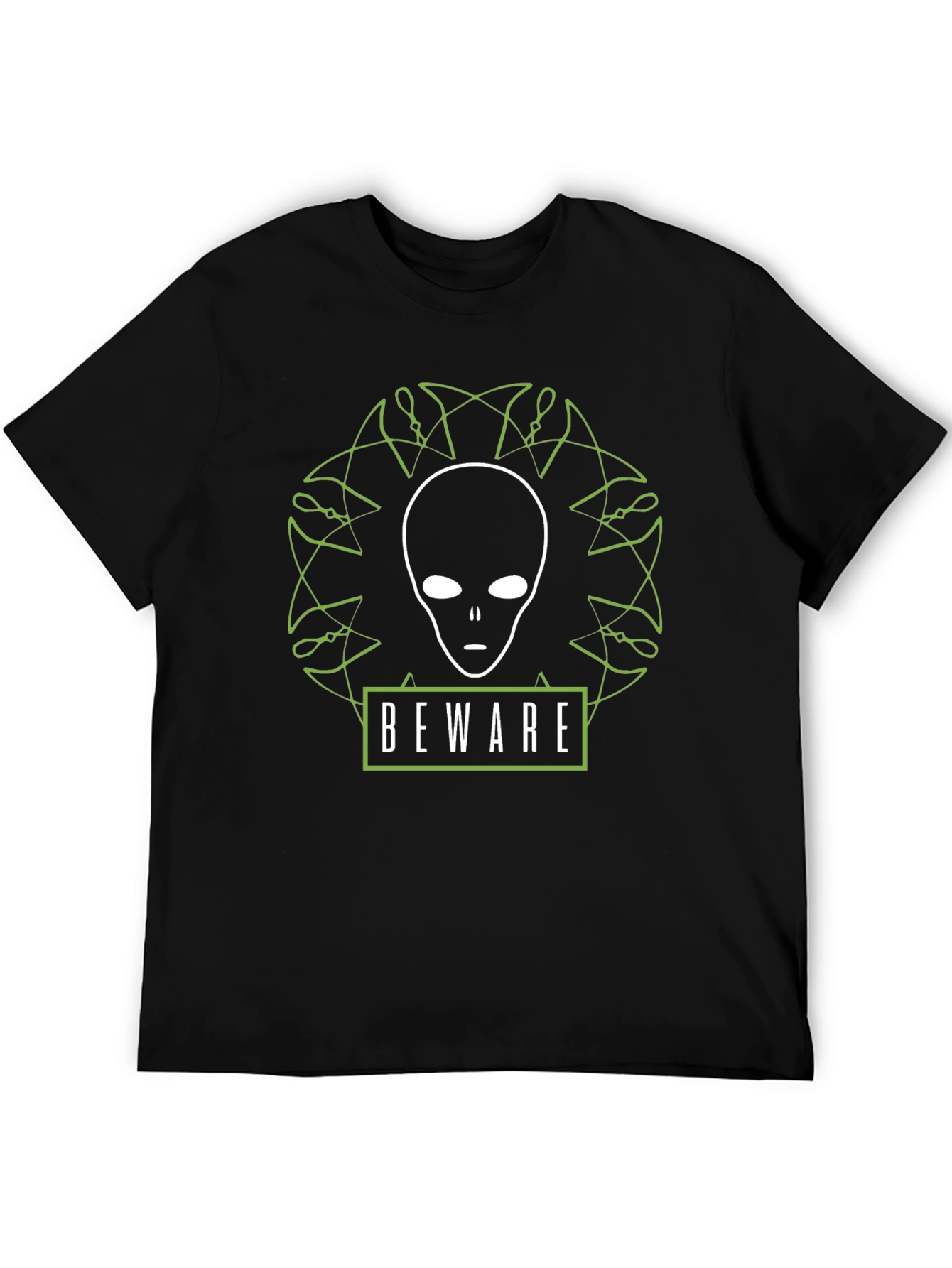 Beware Alien Graphic T-Shirt - Black