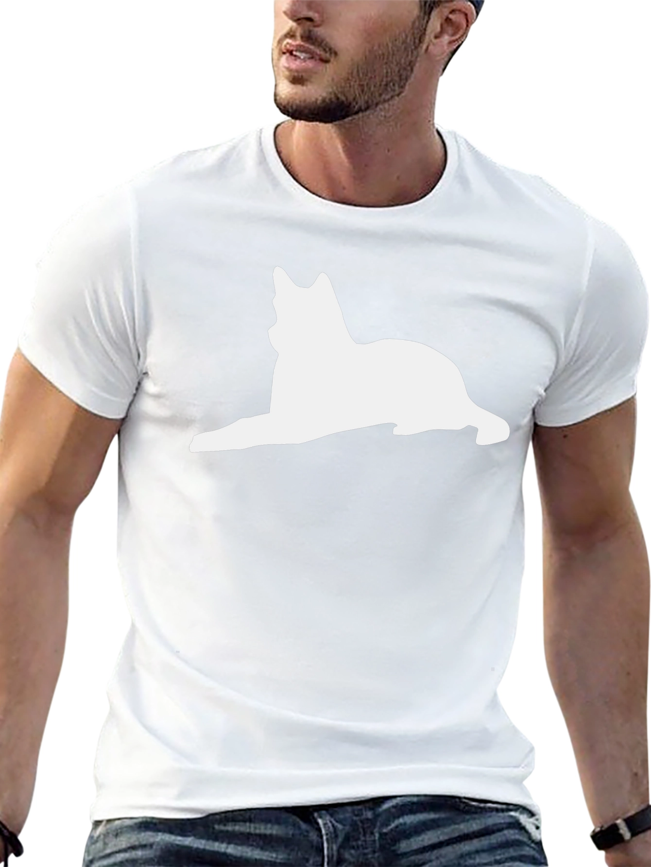 Cool Cat Silhouette Black T-Shirt