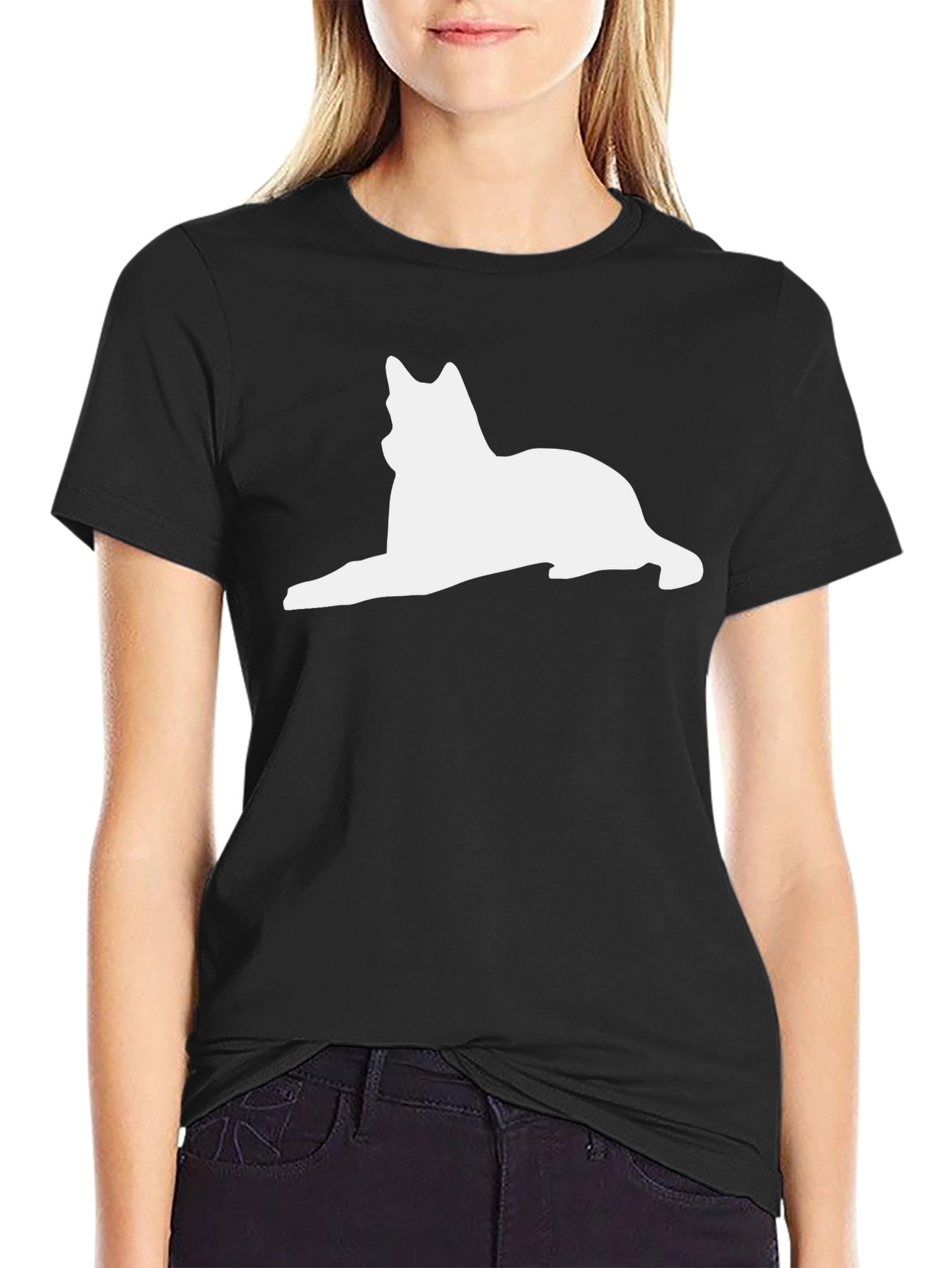 Cool Cat Silhouette Black T-Shirt