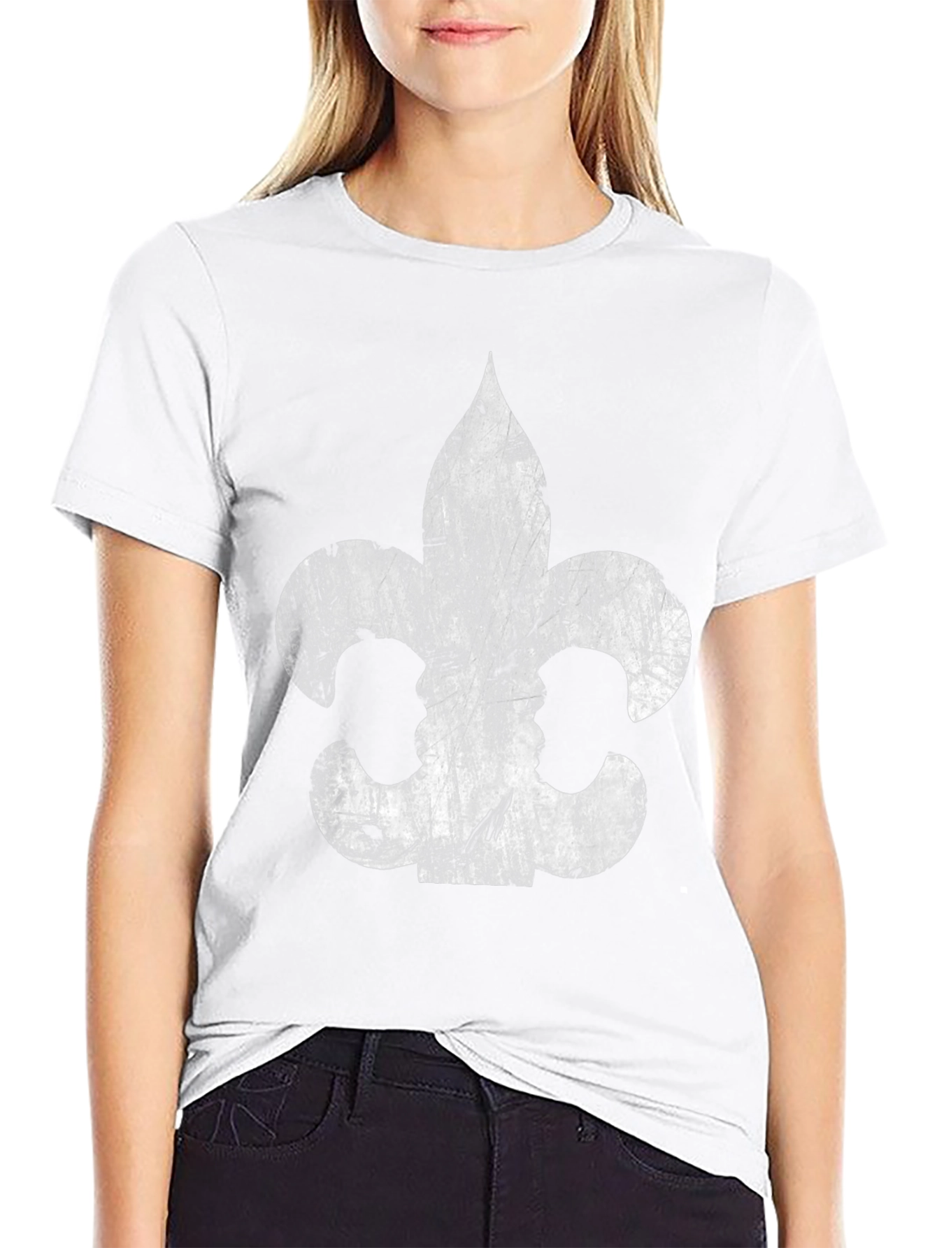 Fleur-de-Lis Distressed Graphic Tee - Black