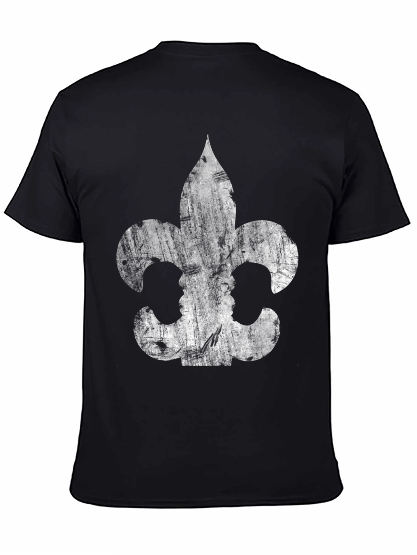 Fleur-de-Lis Distressed Graphic Tee - Black