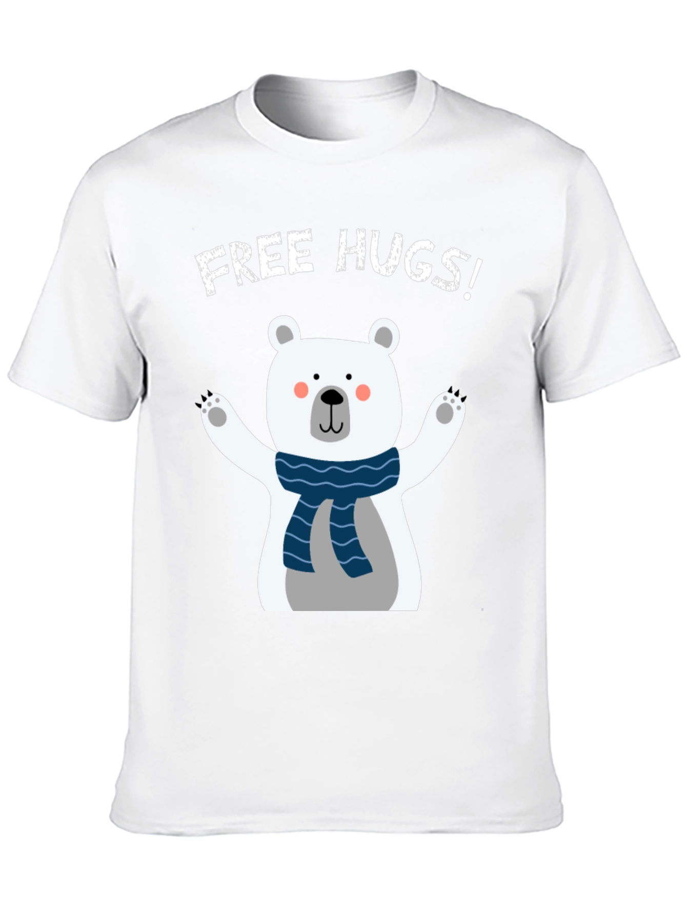 Free Hugs Polar Bear Graphic T-Shirt