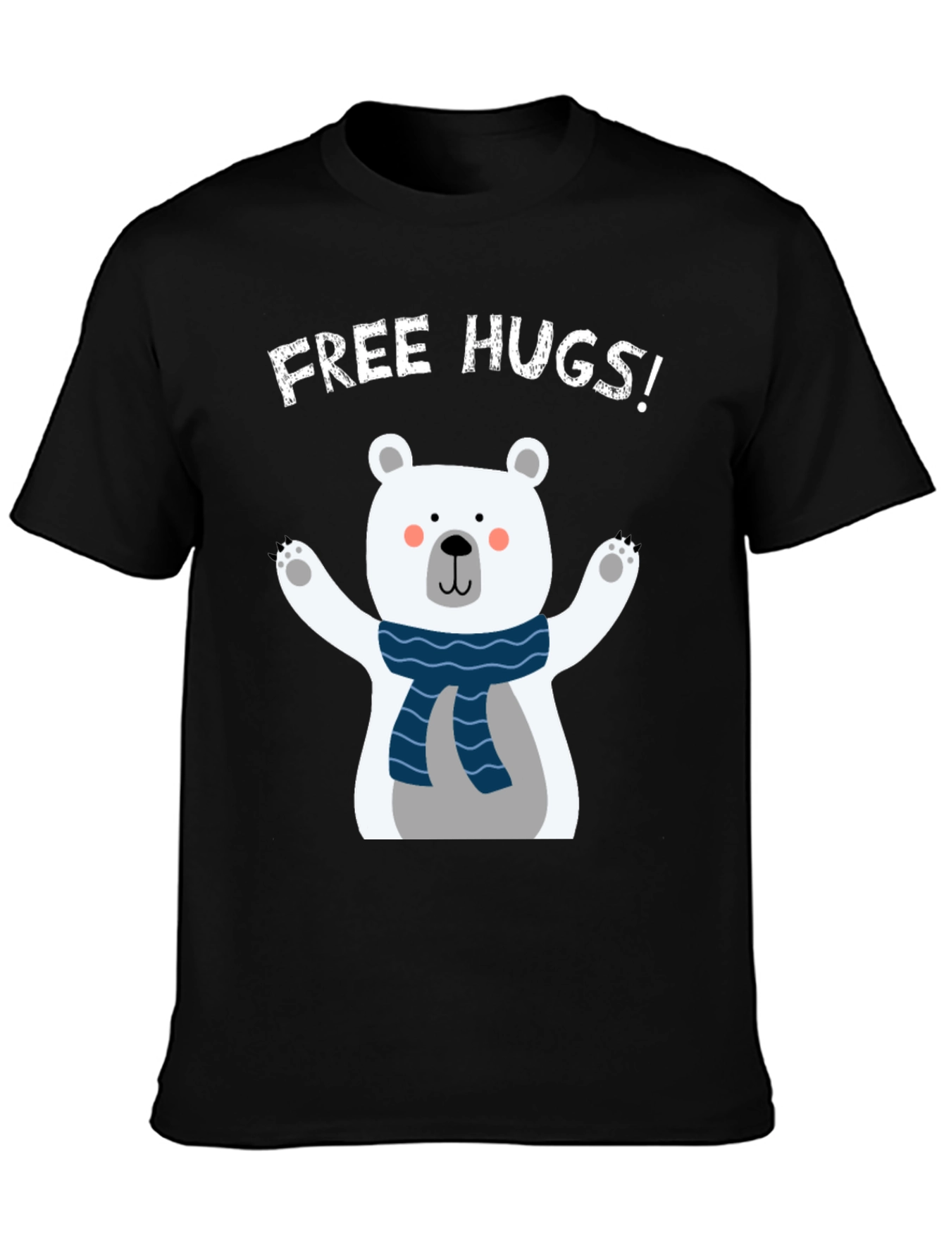 Free Hugs Polar Bear Graphic T-Shirt