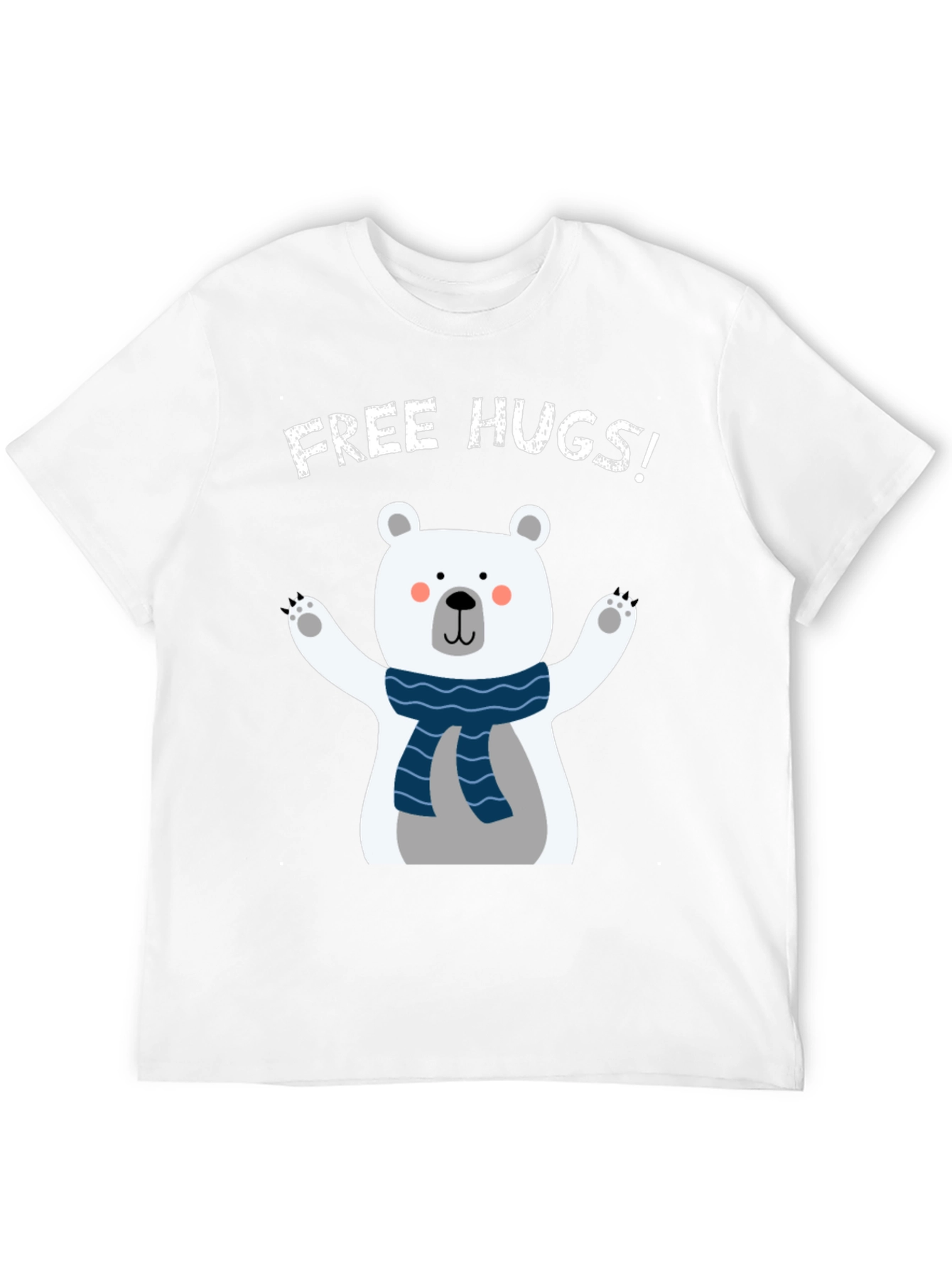Free Hugs Polar Bear Graphic T-Shirt