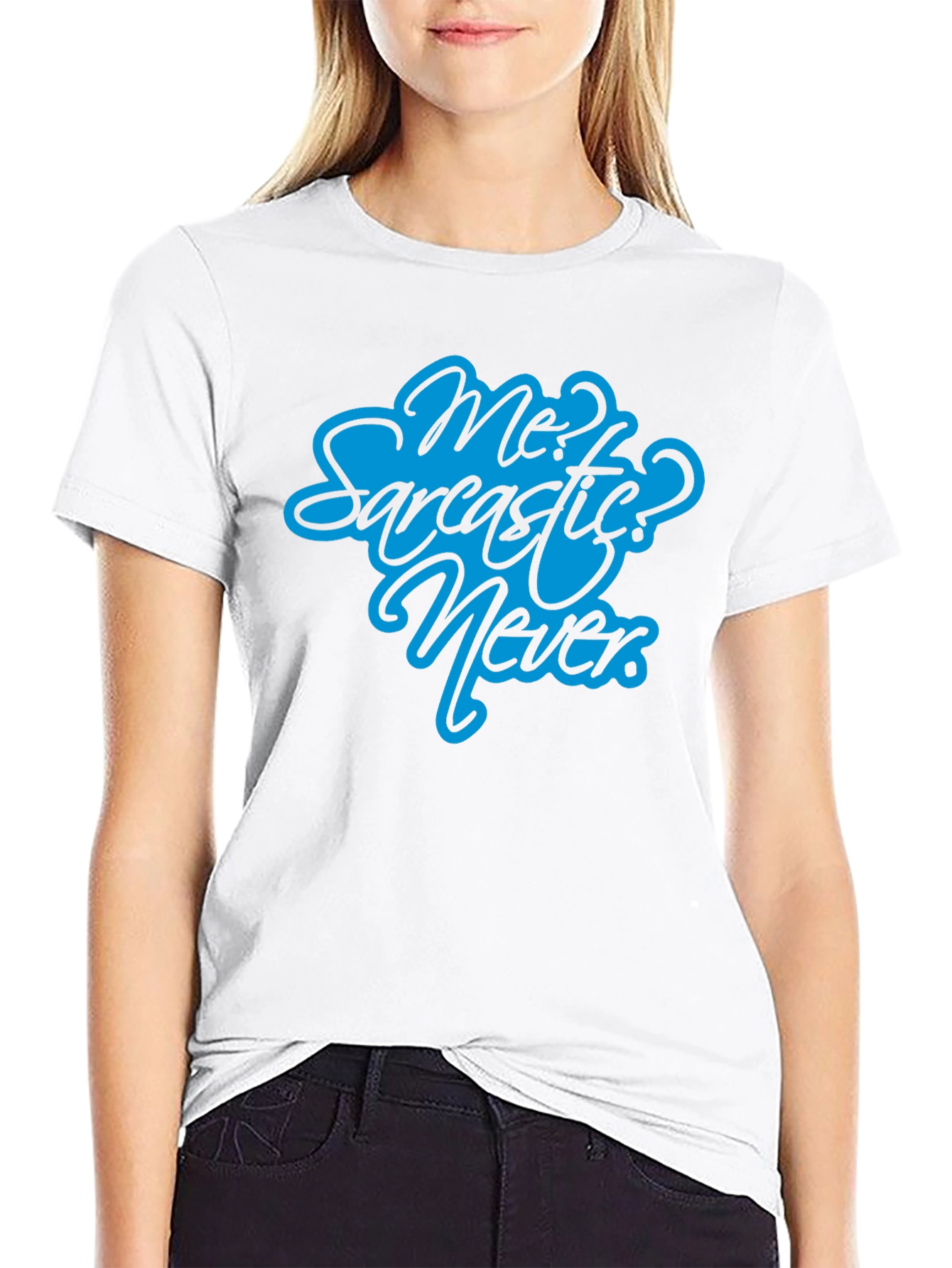 Sarcastic? Never Black T-Shirt - Funny Graphic Tee