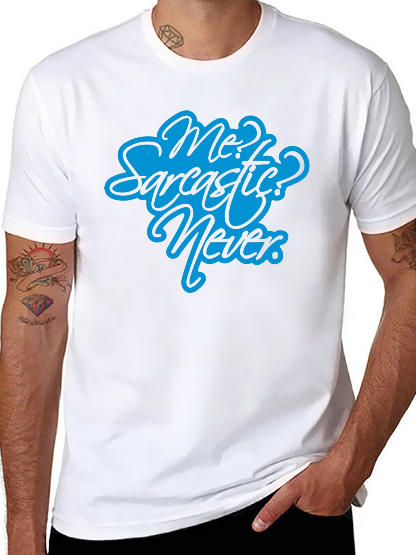 Sarcastic? Never Black T-Shirt - Funny Graphic Tee