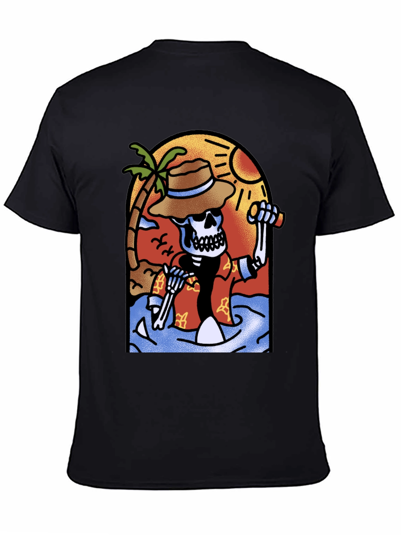 Tropical Skeleton Graphic T-Shirt