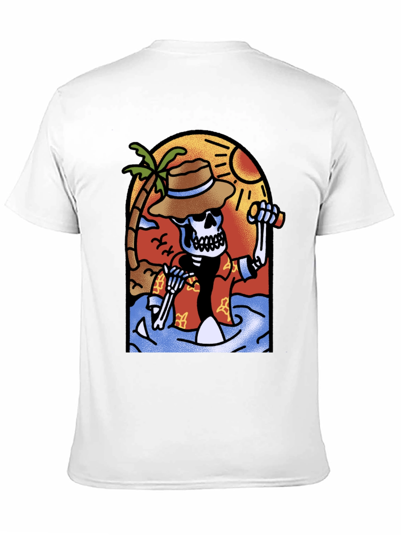 Tropical Skeleton Graphic T-Shirt