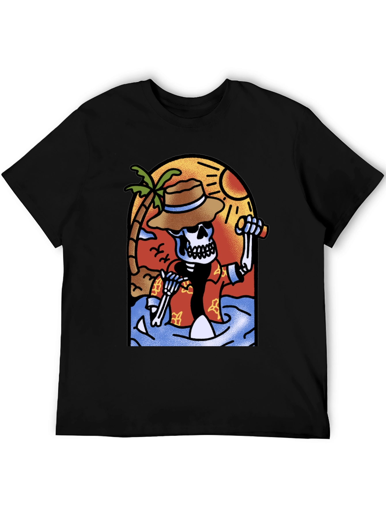 Tropical Skeleton Graphic T-Shirt