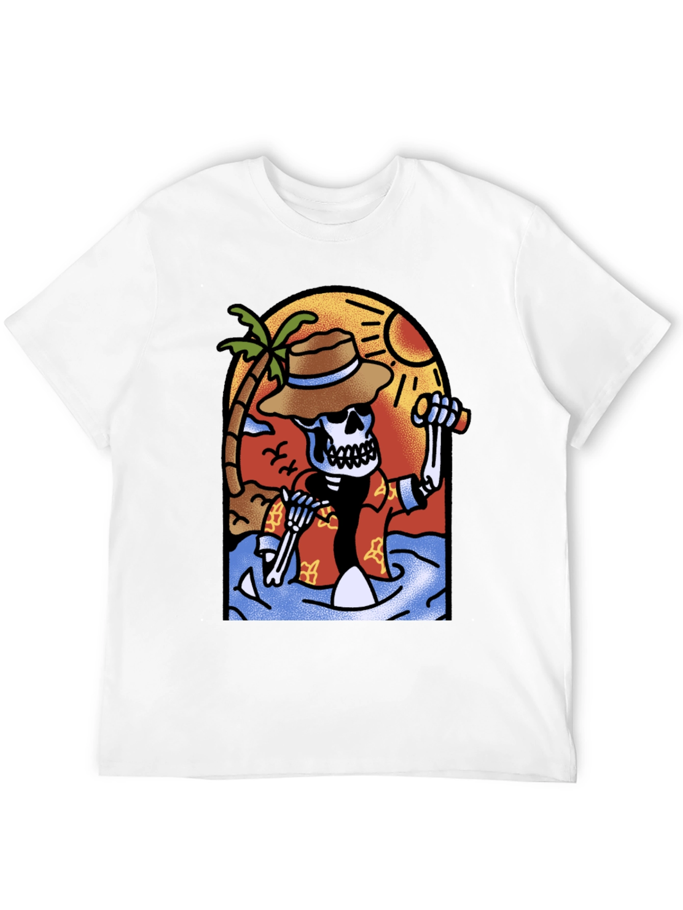 Tropical Skeleton Graphic T-Shirt