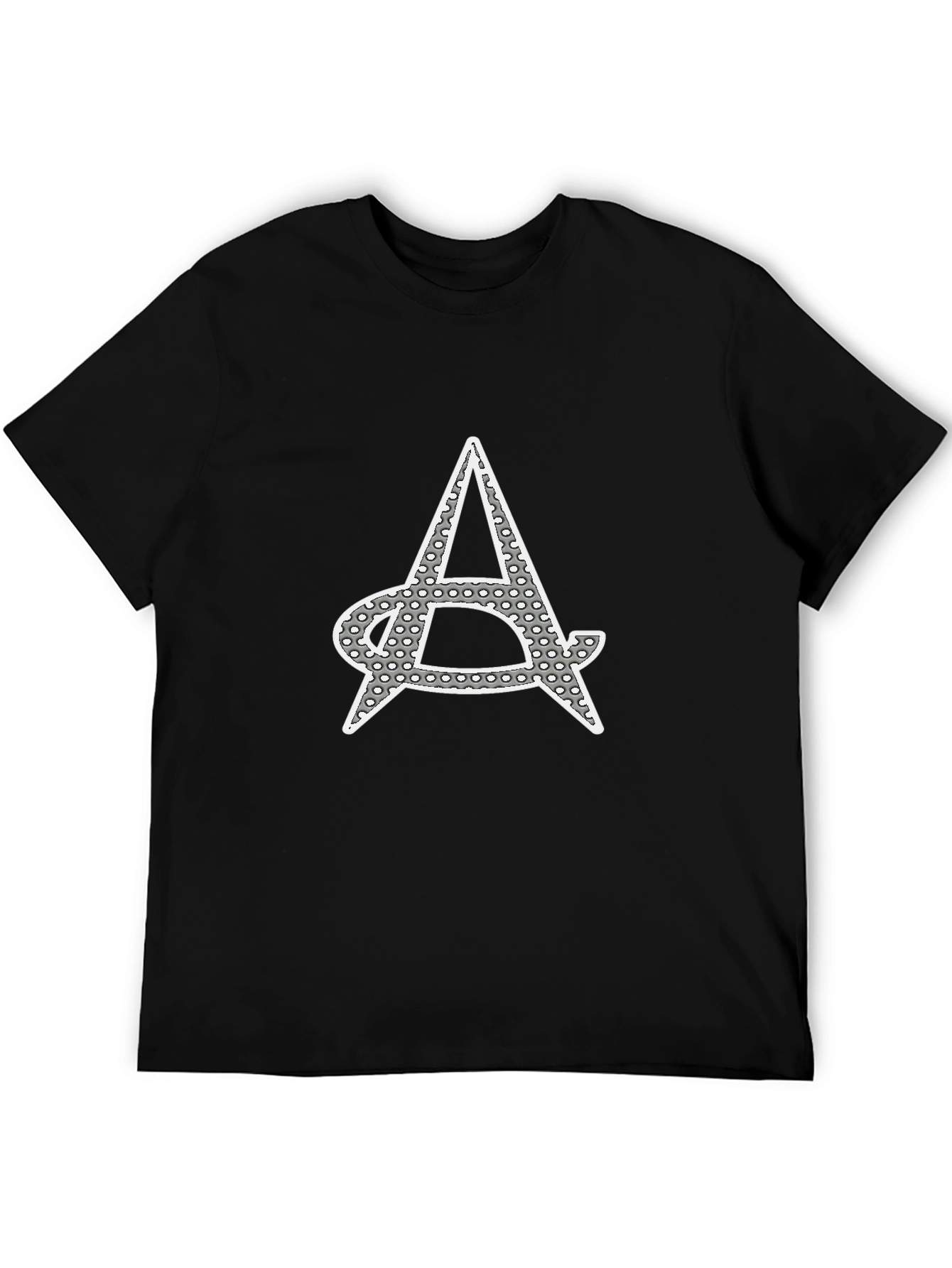 Mens Black Tee with Graphic A Print