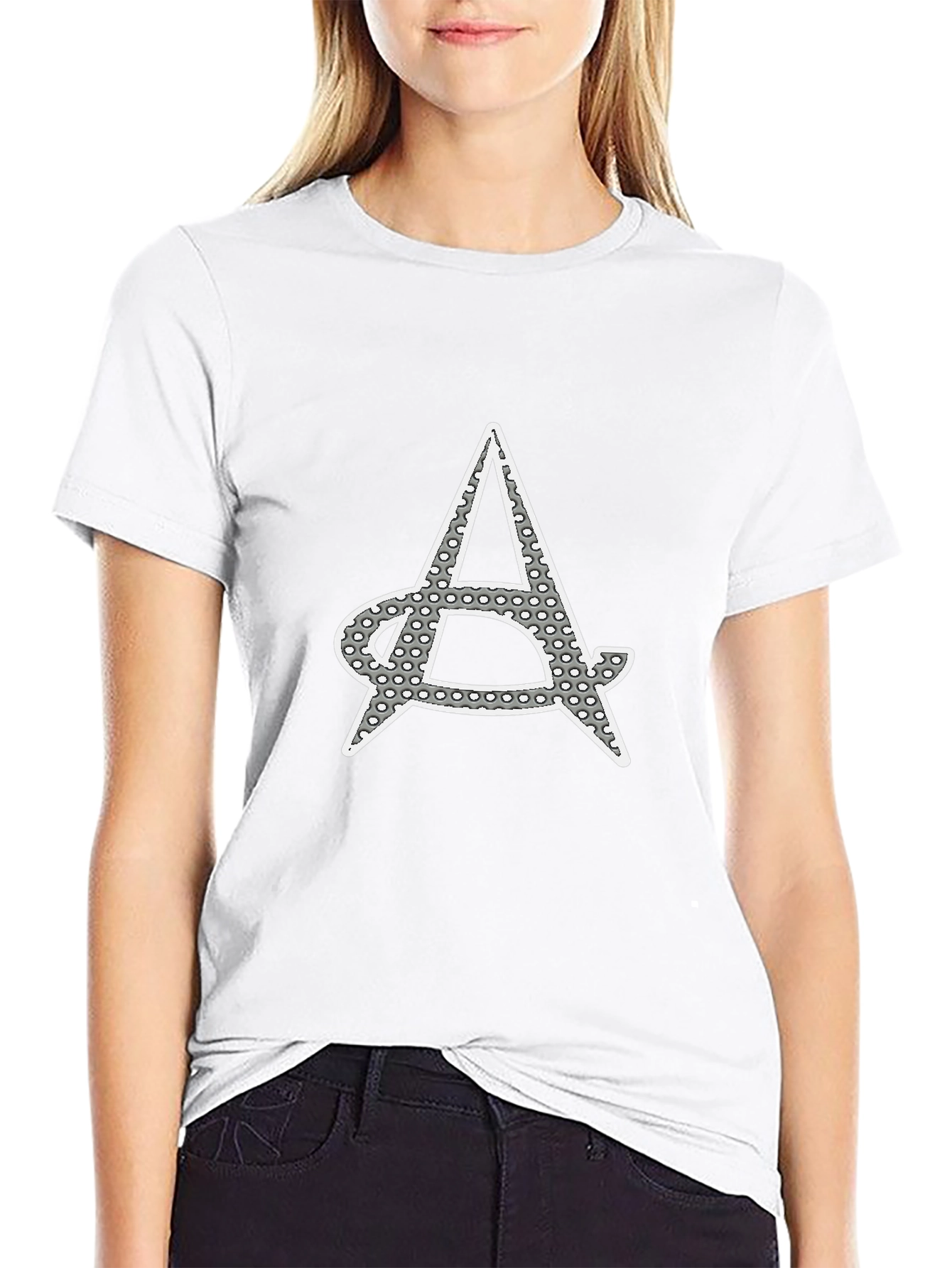 Mens Black Tee with Graphic A Print
