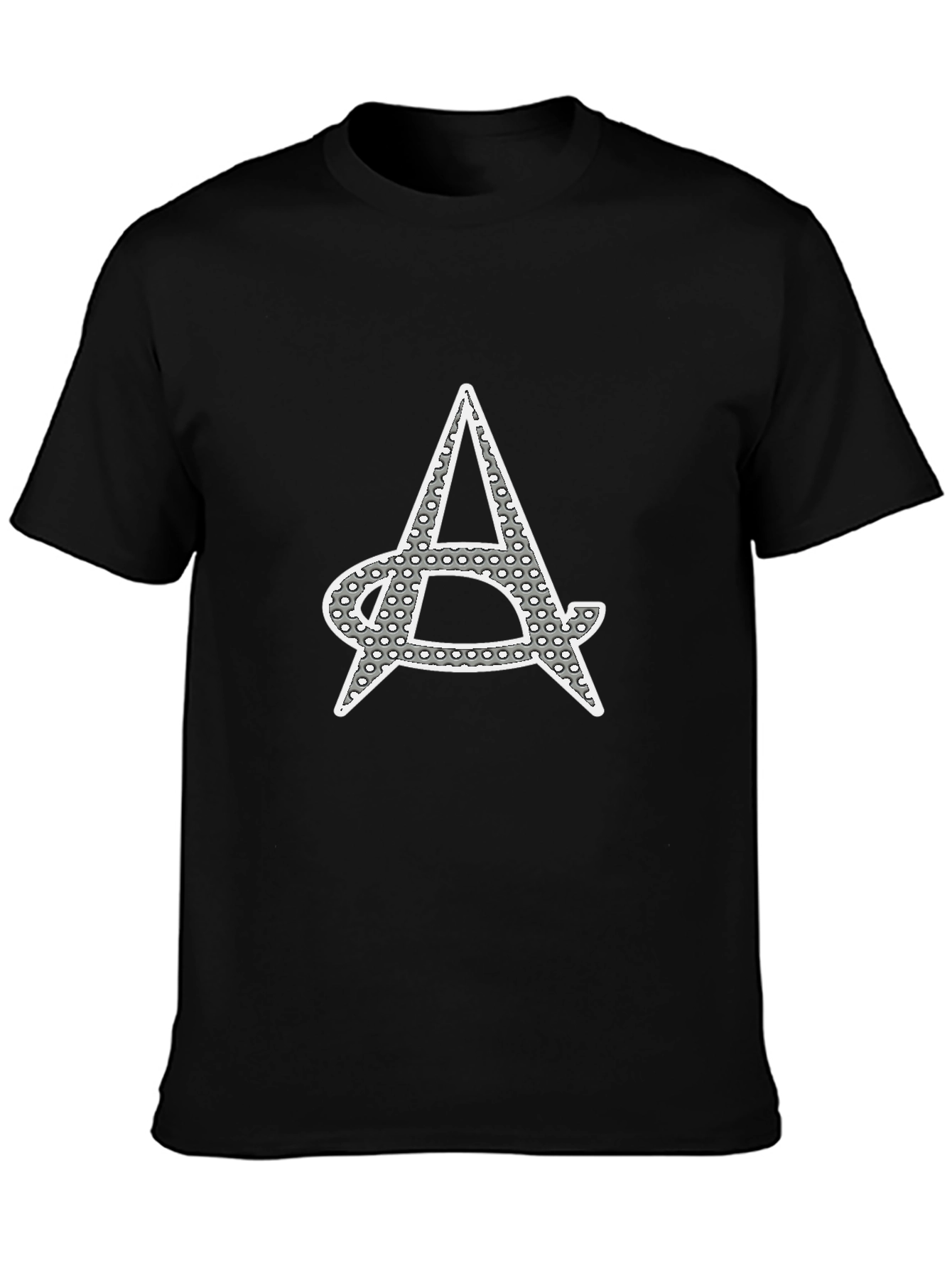Mens Black Tee with Graphic A Print