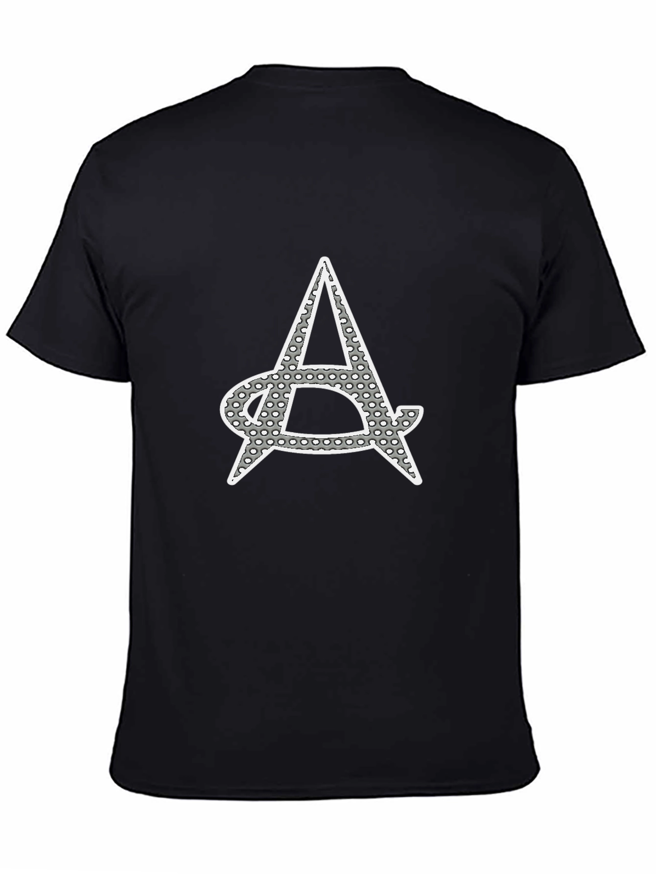 Mens Black Tee with Graphic A Print