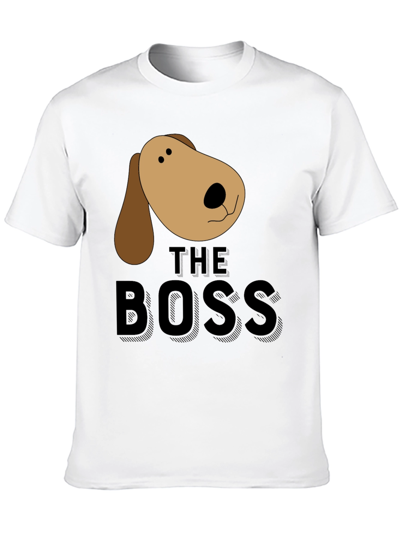 Dog Boss Graphic T-Shirt - Black Crew Neck Tee