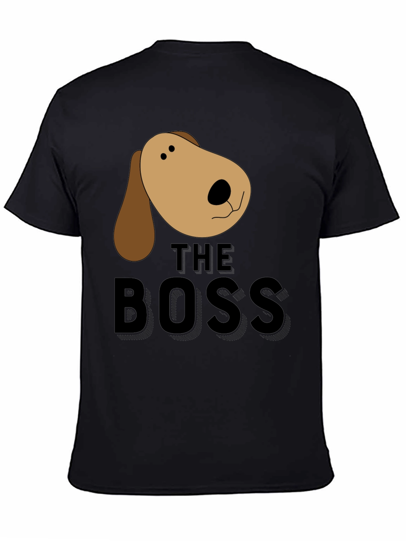 Dog Boss Graphic T-Shirt - Black Crew Neck Tee