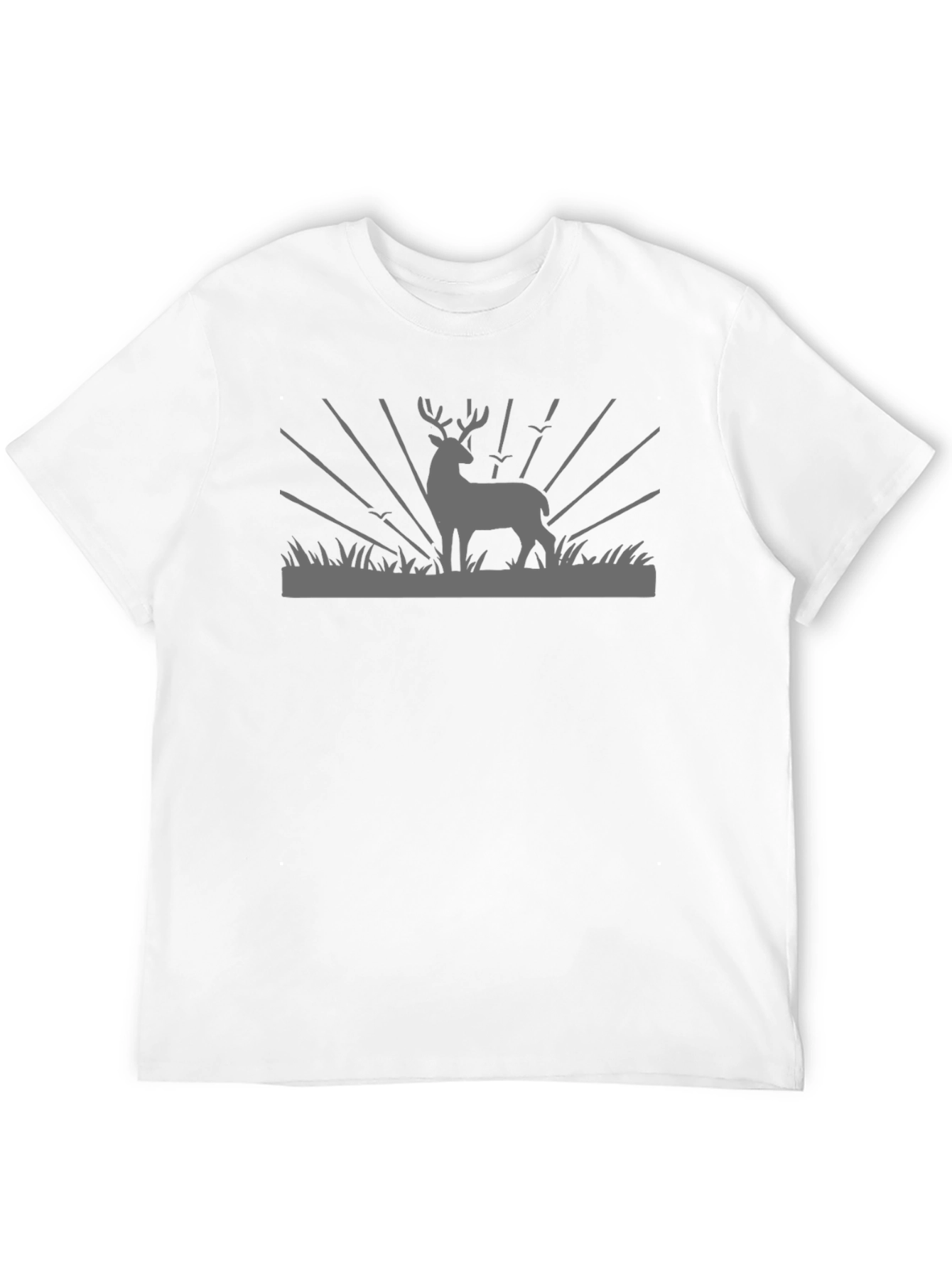 Deer Graphic Black T-Shirt - Nature Inspired Tee