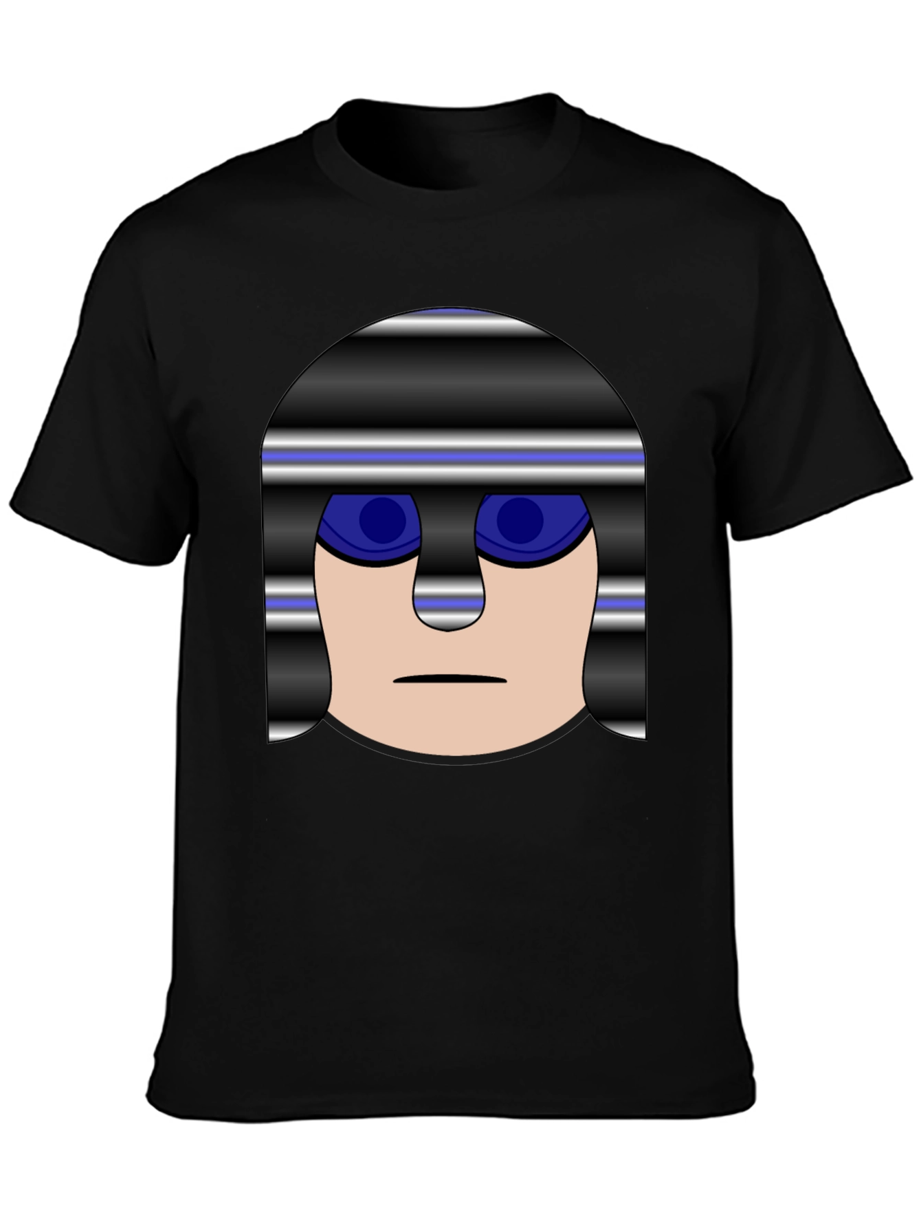 Mens Black T-Shirt with Cartoon Prisoner Graphic
