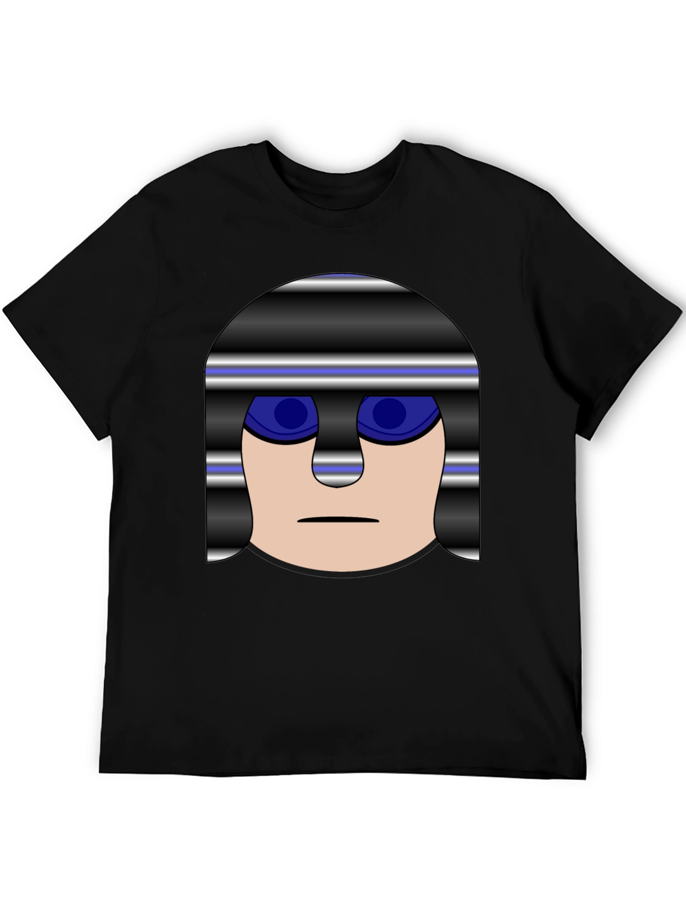 Mens Black T-Shirt with Cartoon Prisoner Graphic