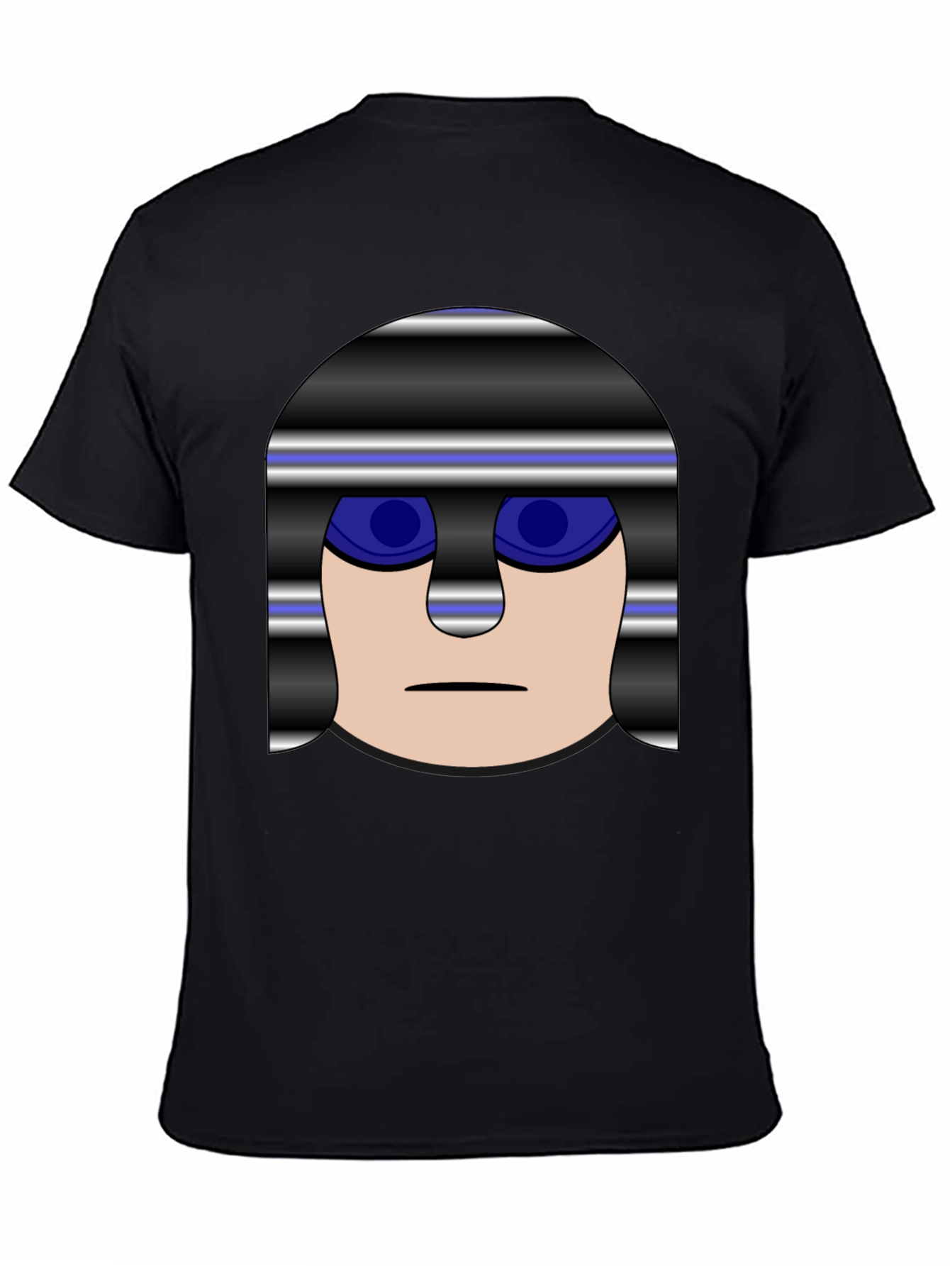 Mens Black T-Shirt with Cartoon Prisoner Graphic