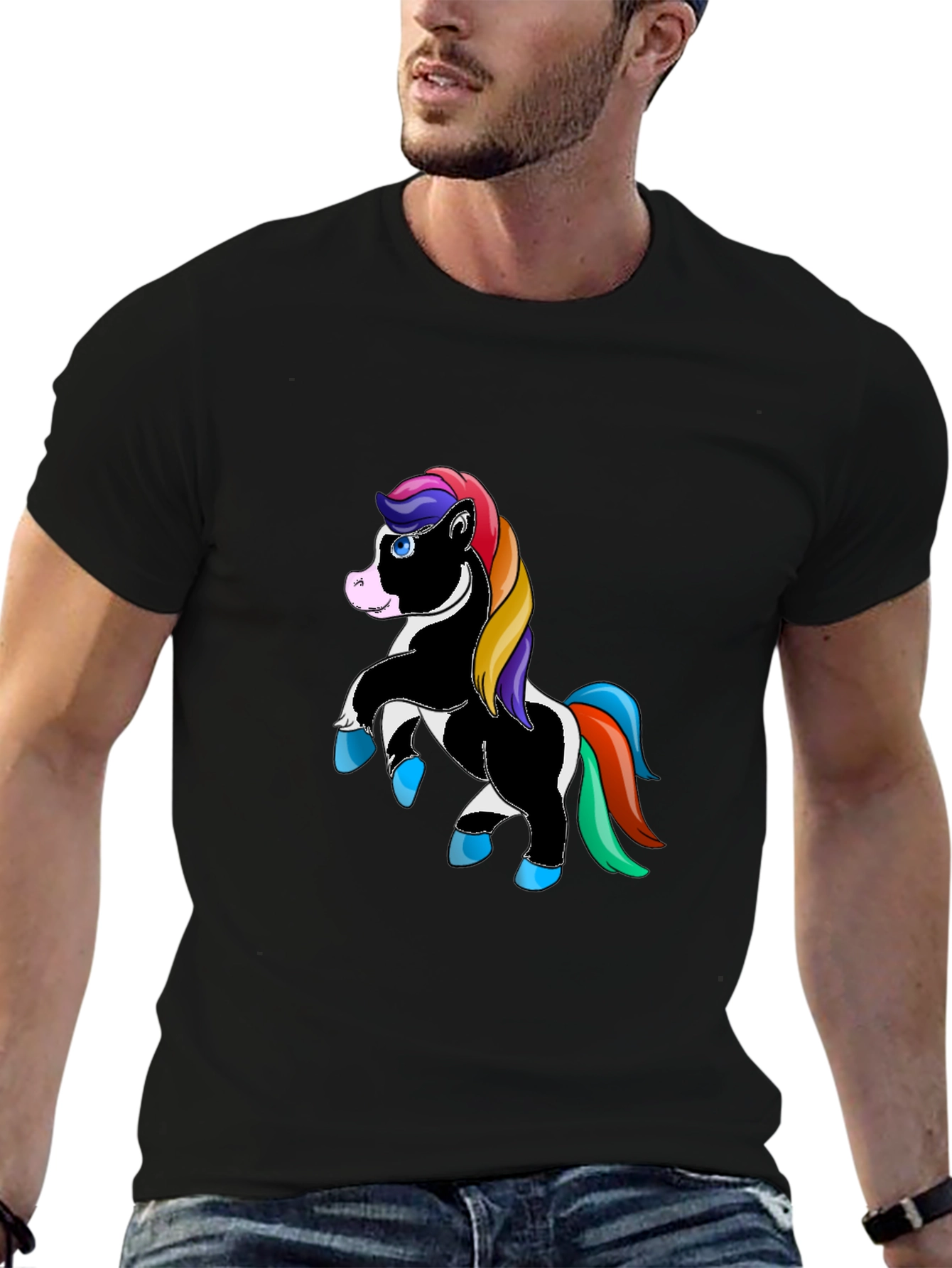 Unicorn Graphic Black T-Shirt