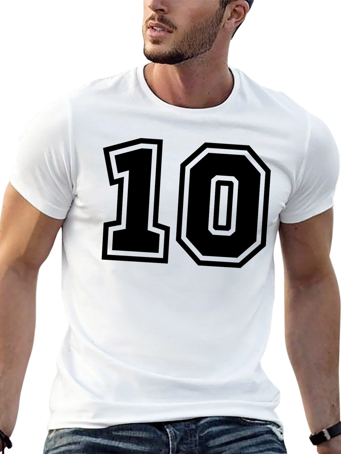 Classic Number 10 Graphic Tee - Black