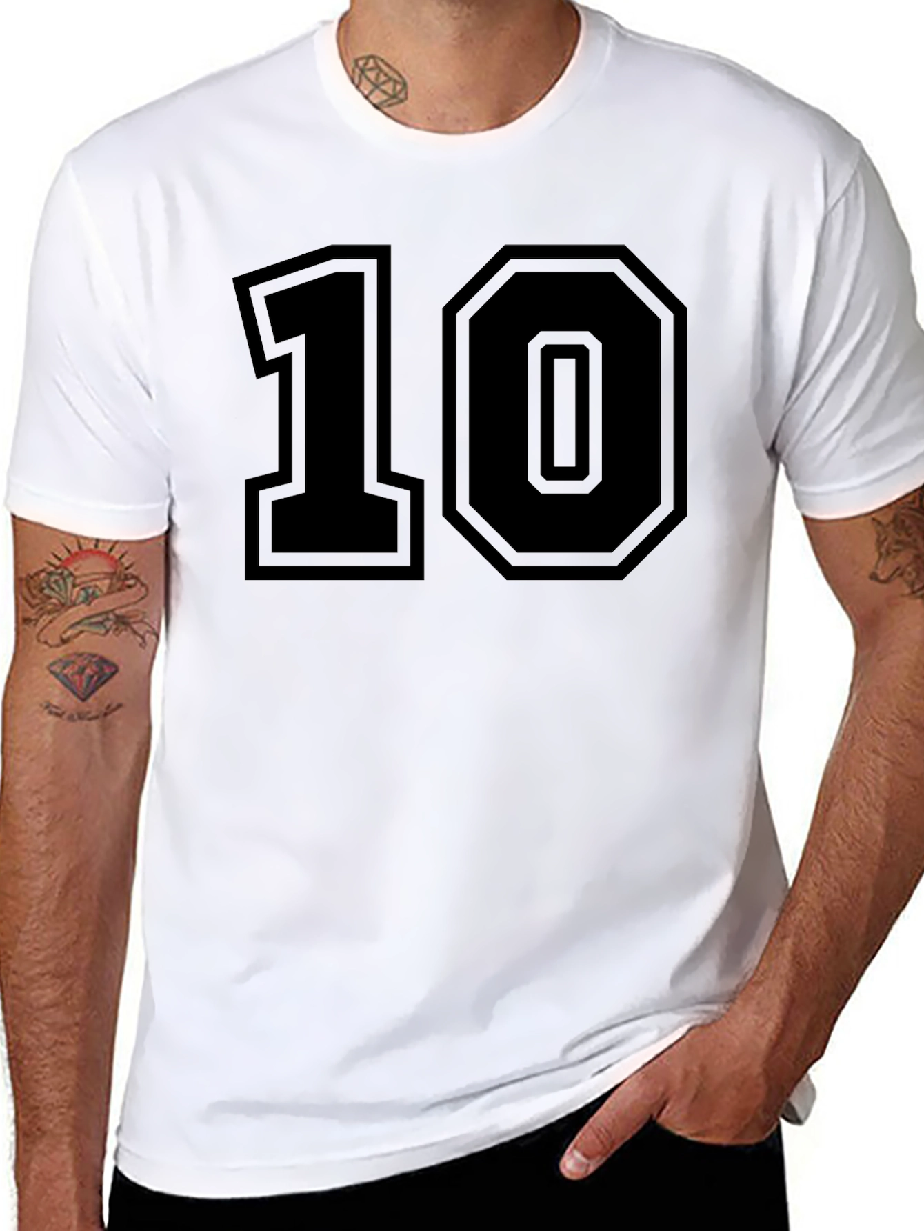 Classic Number 10 Graphic Tee - Black