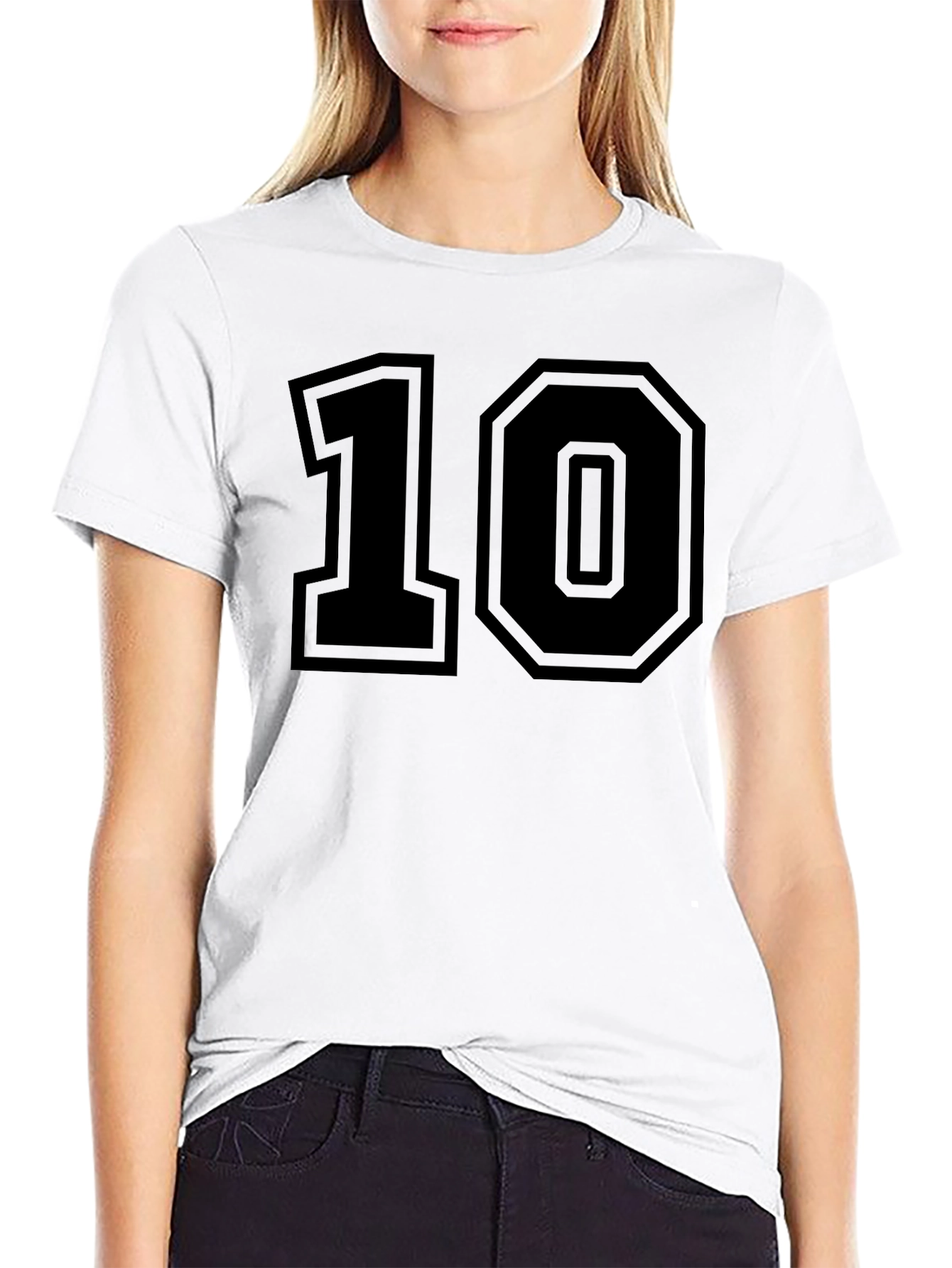Classic Number 10 Graphic Tee - Black