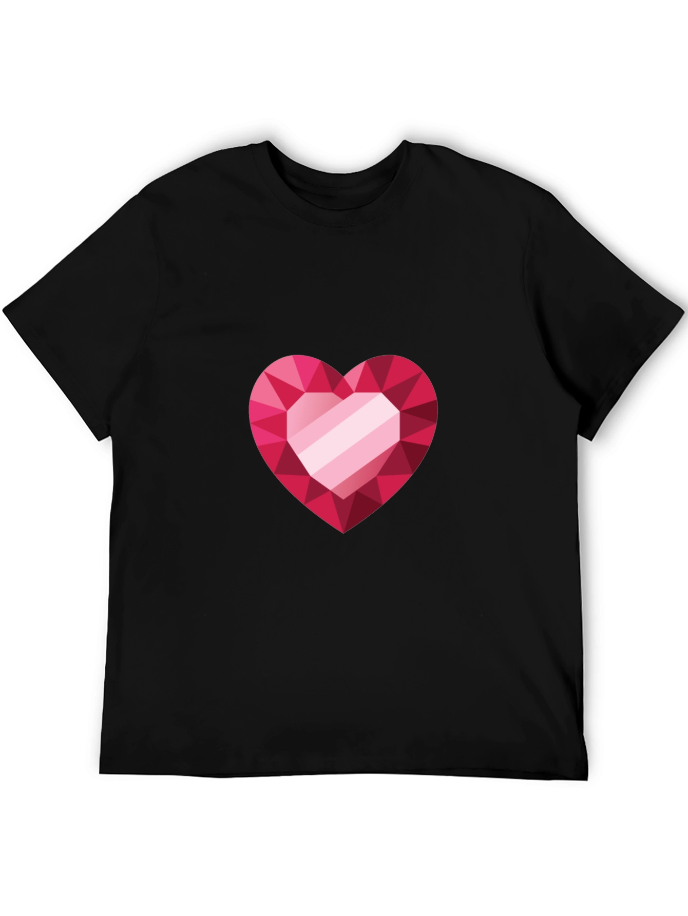 Heart Gem Graphic Black Tee