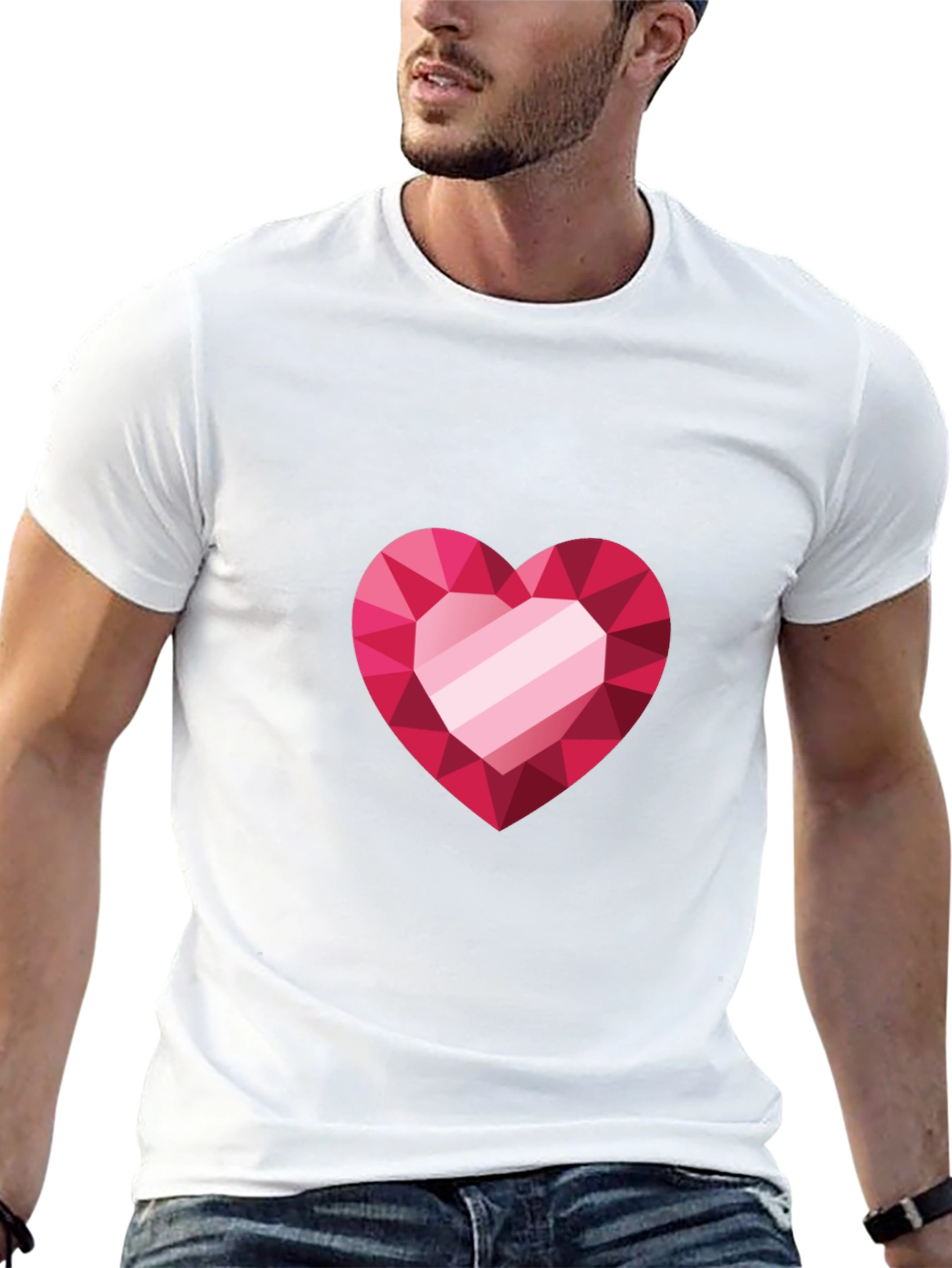 Heart Gem Graphic Black Tee