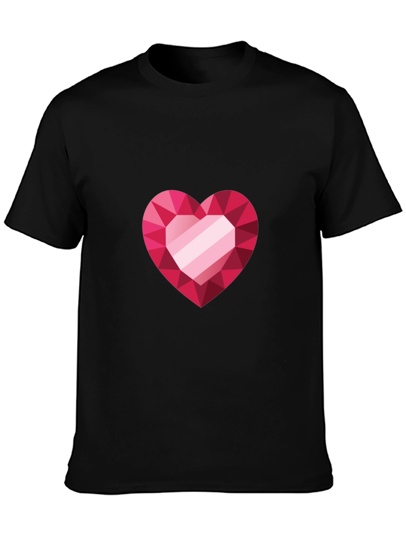 Heart Gem Graphic Black Tee