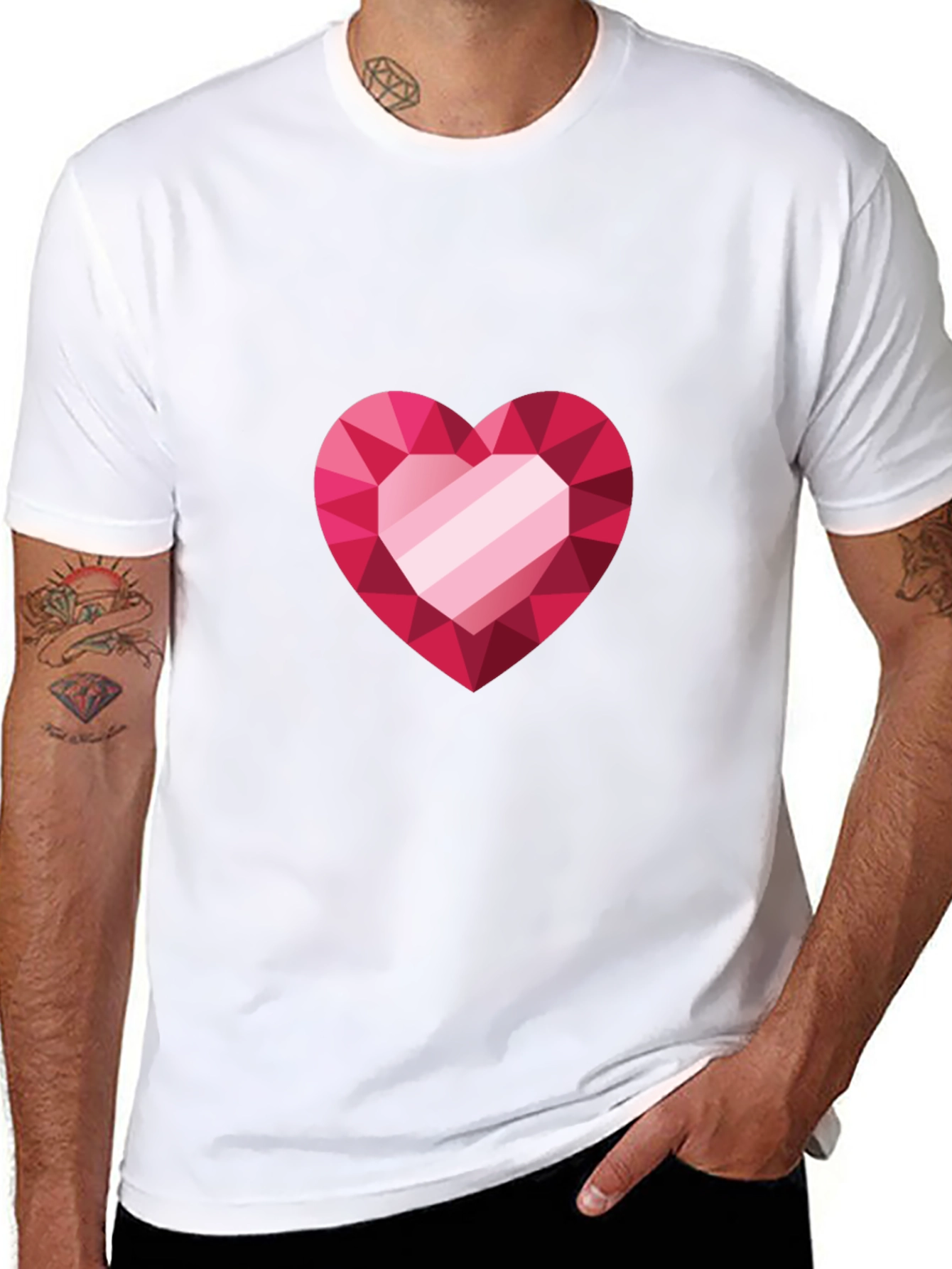 Heart Gem Graphic Black Tee