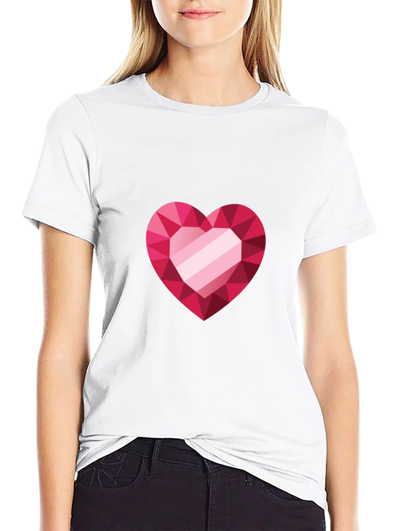 Heart Gem Graphic Black Tee