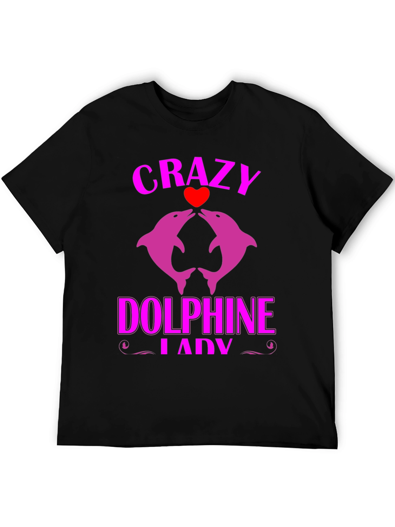 Crazy Dolphin Lady Graphic Tee