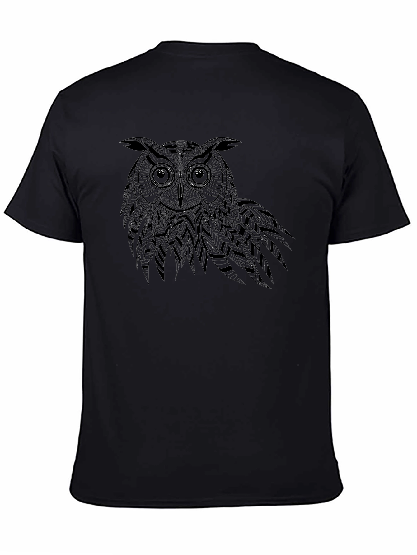 Black Owl Graphic Tee - Unique Design