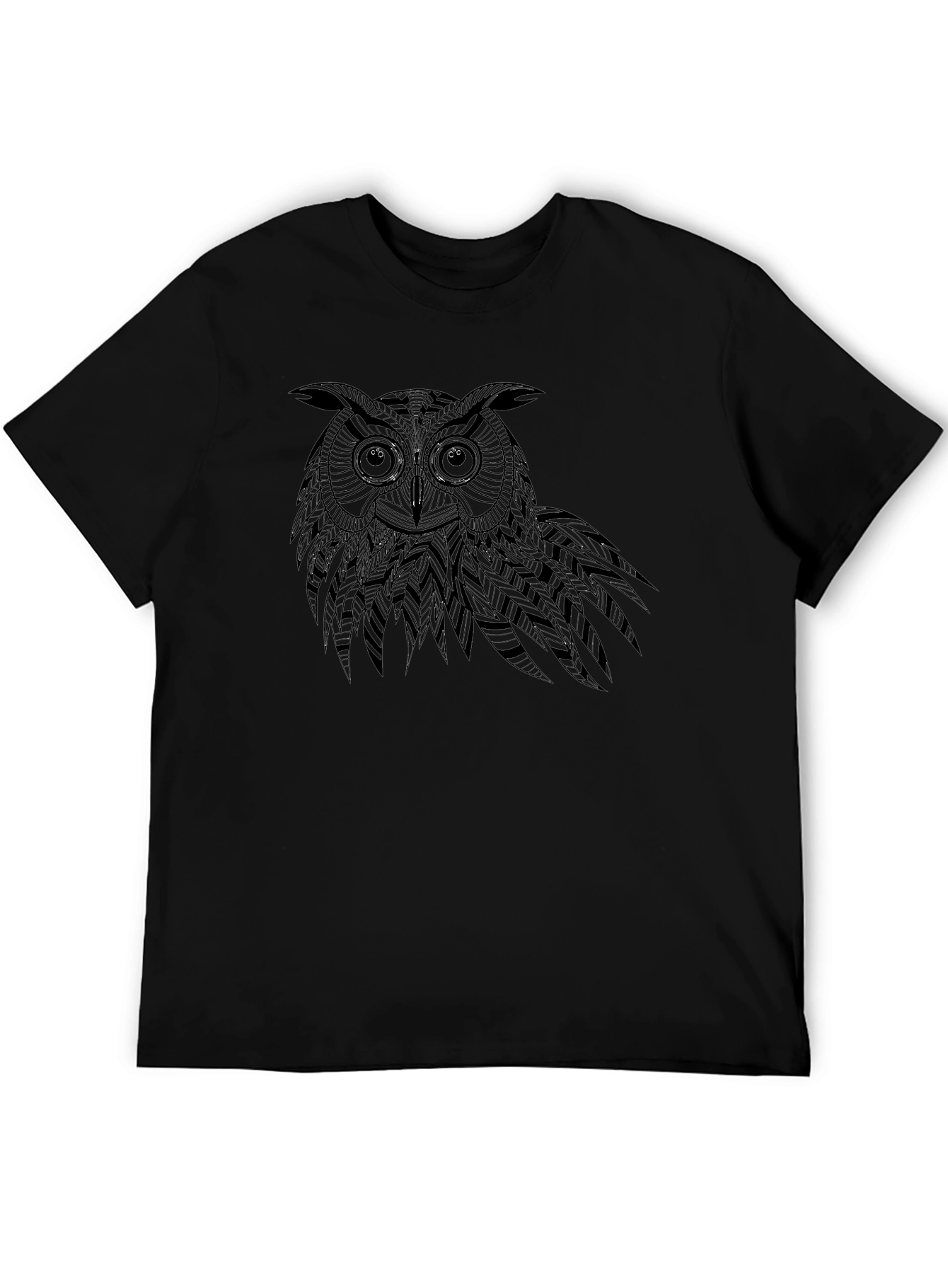 Black Owl Graphic Tee - Unique Design