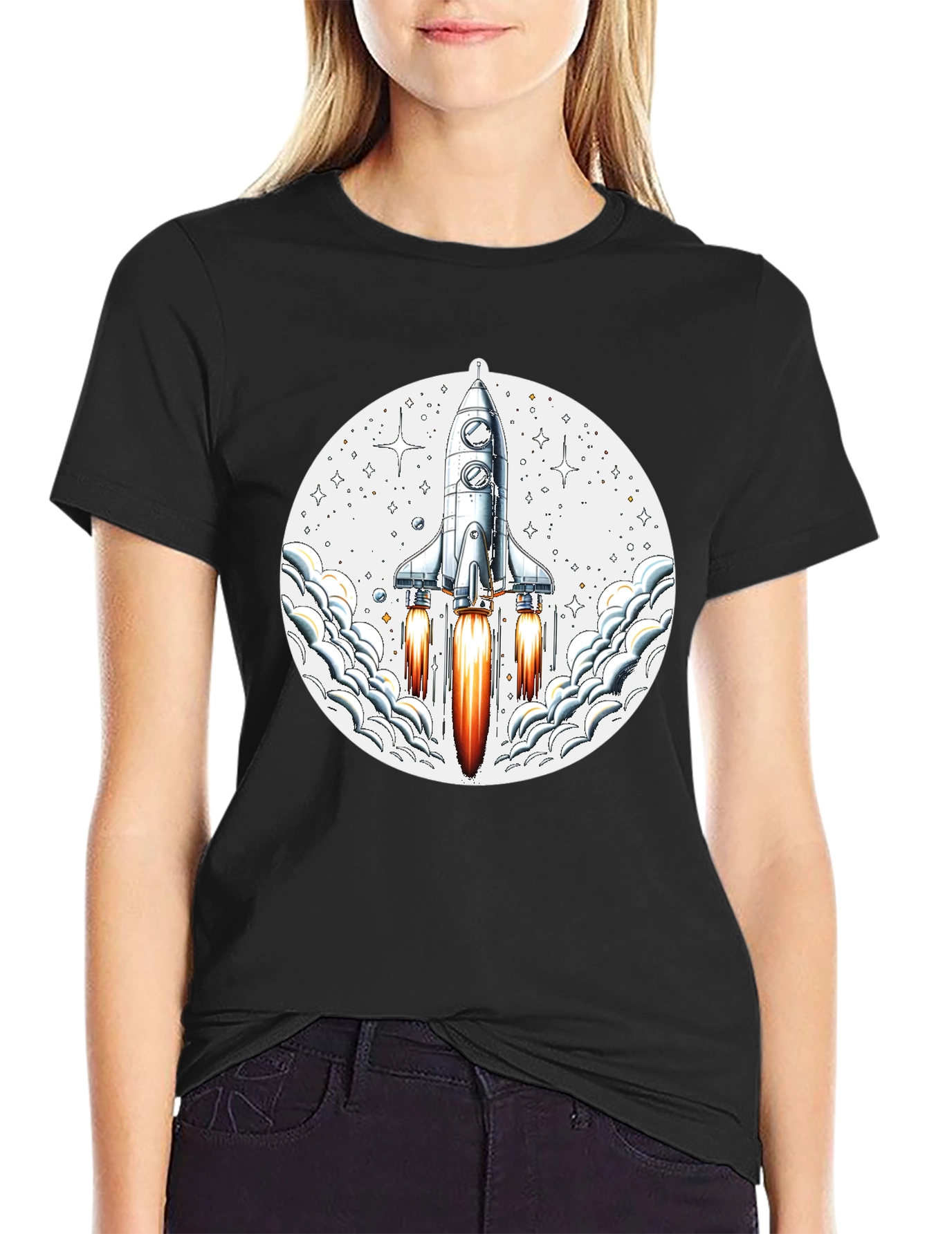 Rocket Launch Graphic Tee - Mens Black T-Shirt