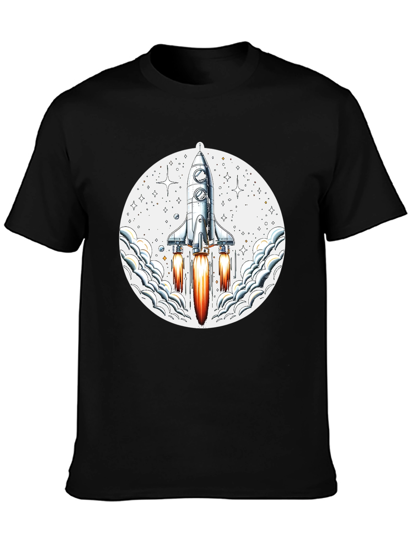 Rocket Launch Graphic Tee - Mens Black T-Shirt