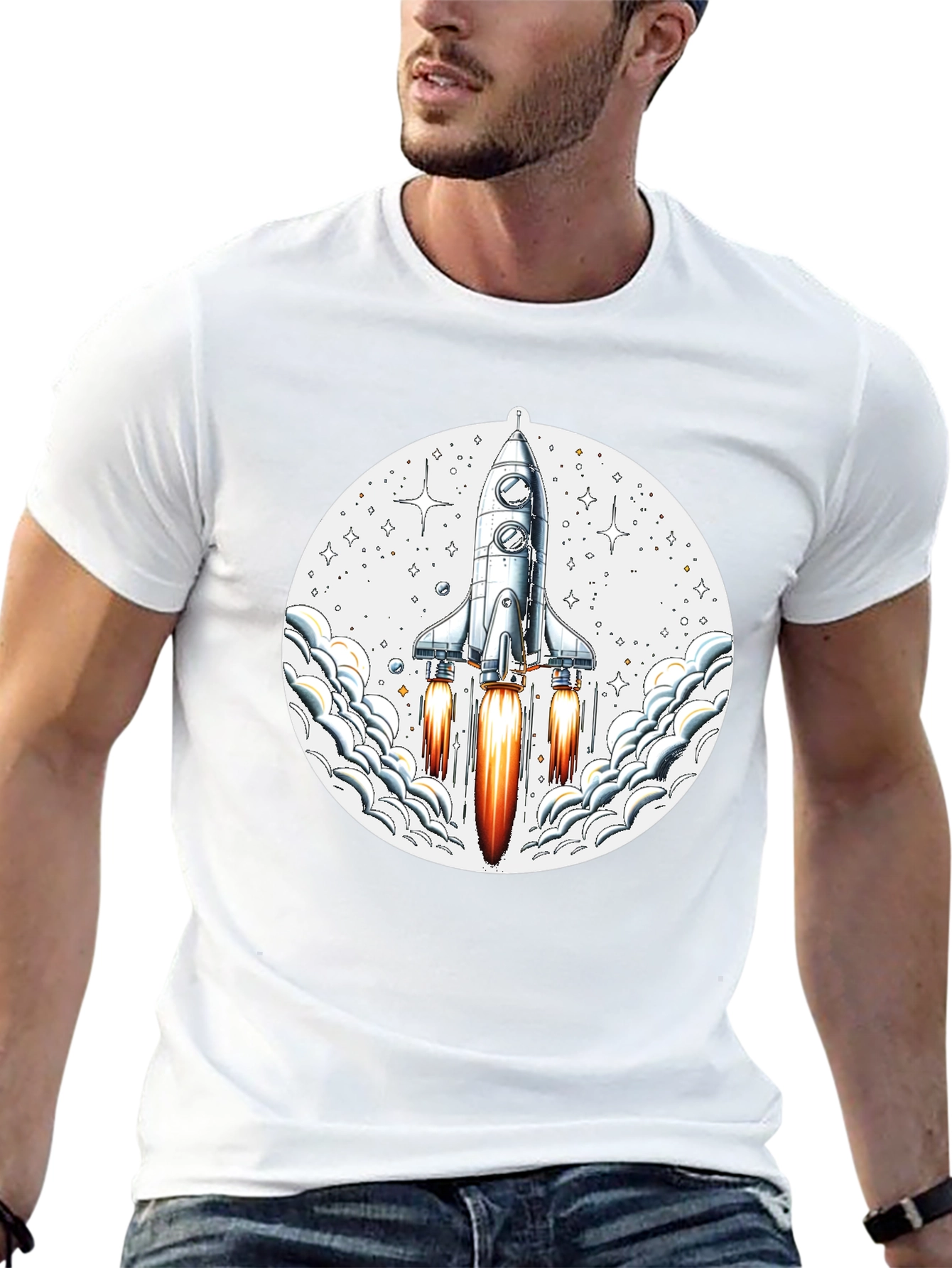 Rocket Launch Graphic Tee - Mens Black T-Shirt