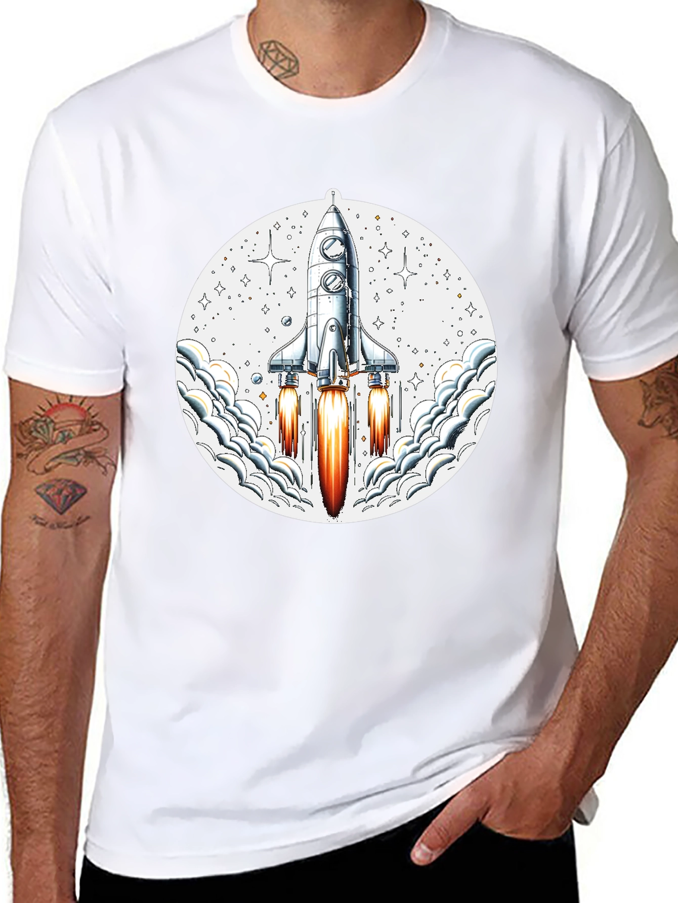 Rocket Launch Graphic Tee - Mens Black T-Shirt