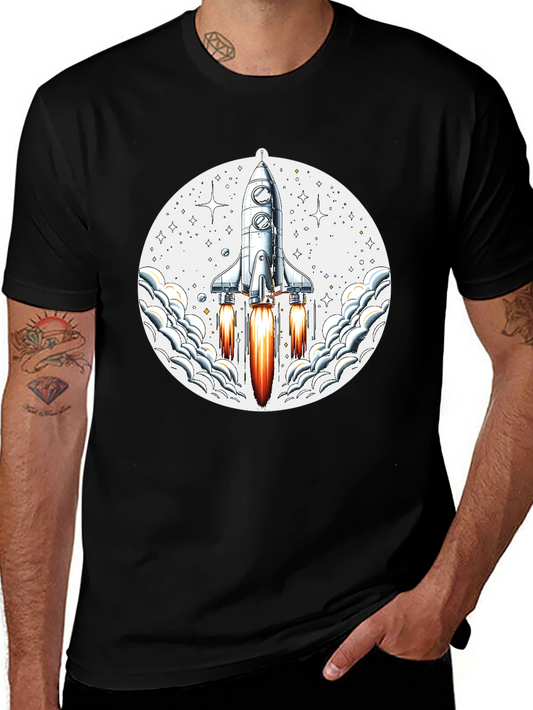 Rocket Launch Graphic Tee - Mens Black T-Shirt