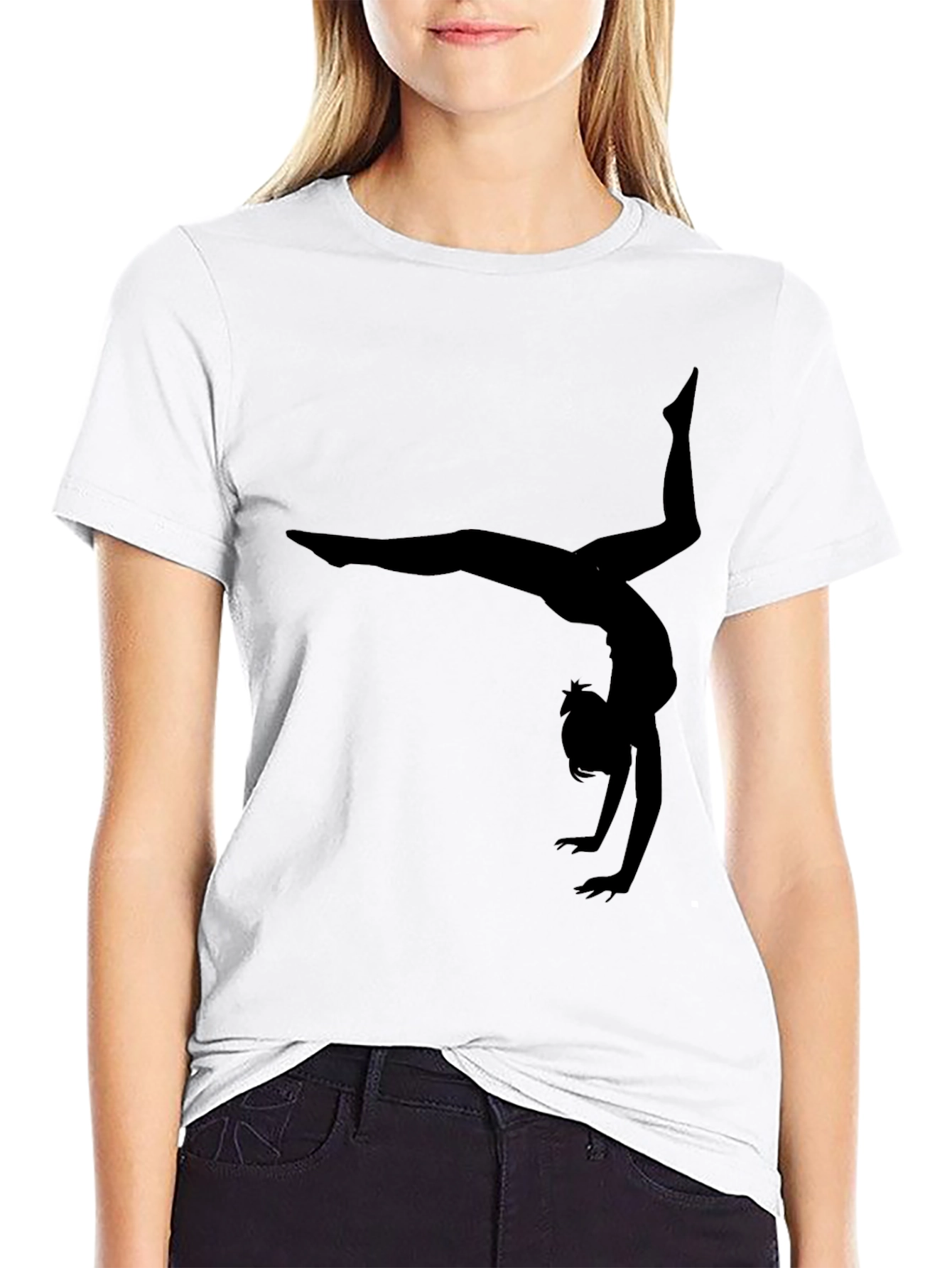 Gymnast Silhouette Black T-Shirt