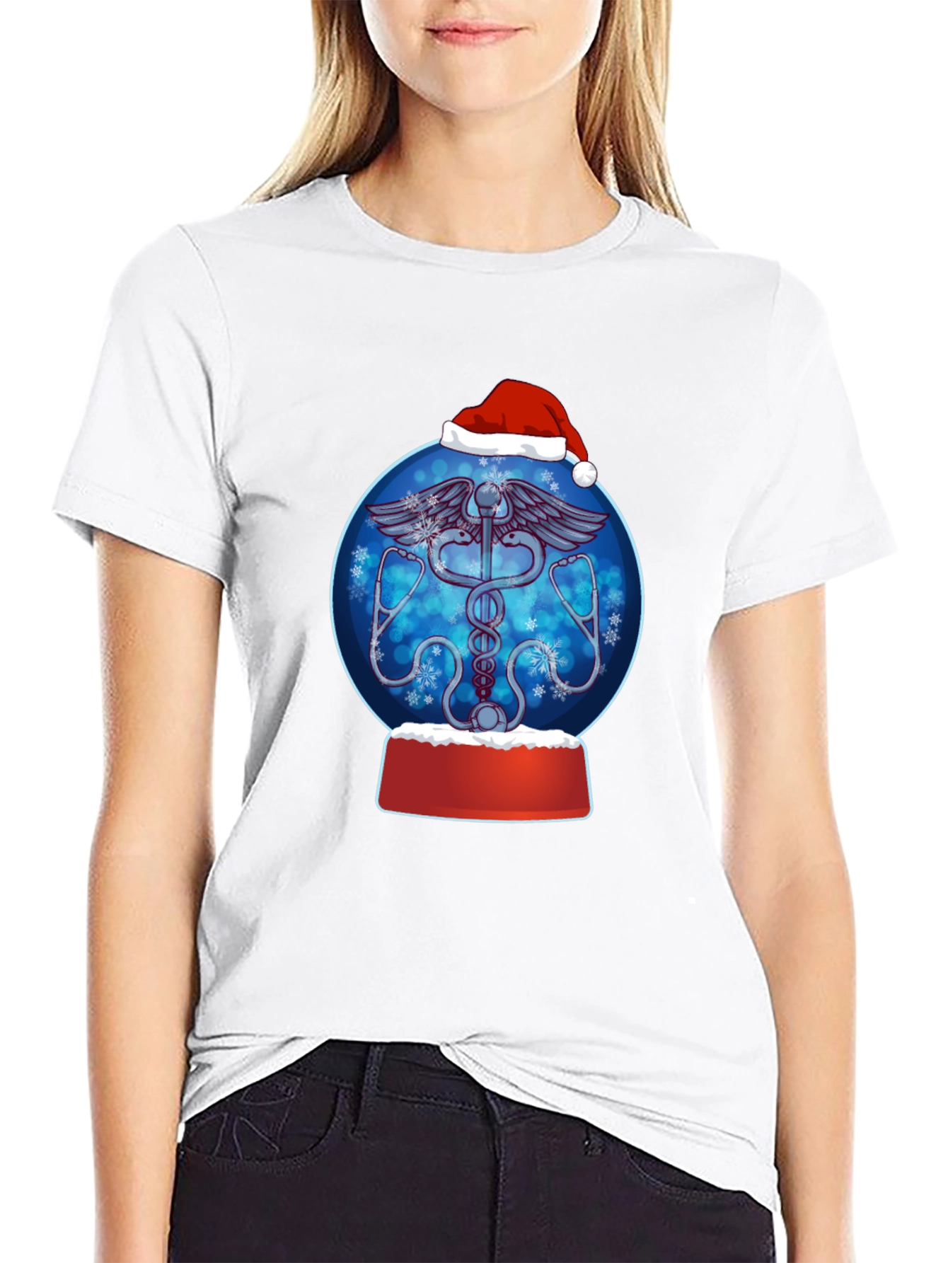 Festive Doctor/Nurse Snow Globe Graphic Tee