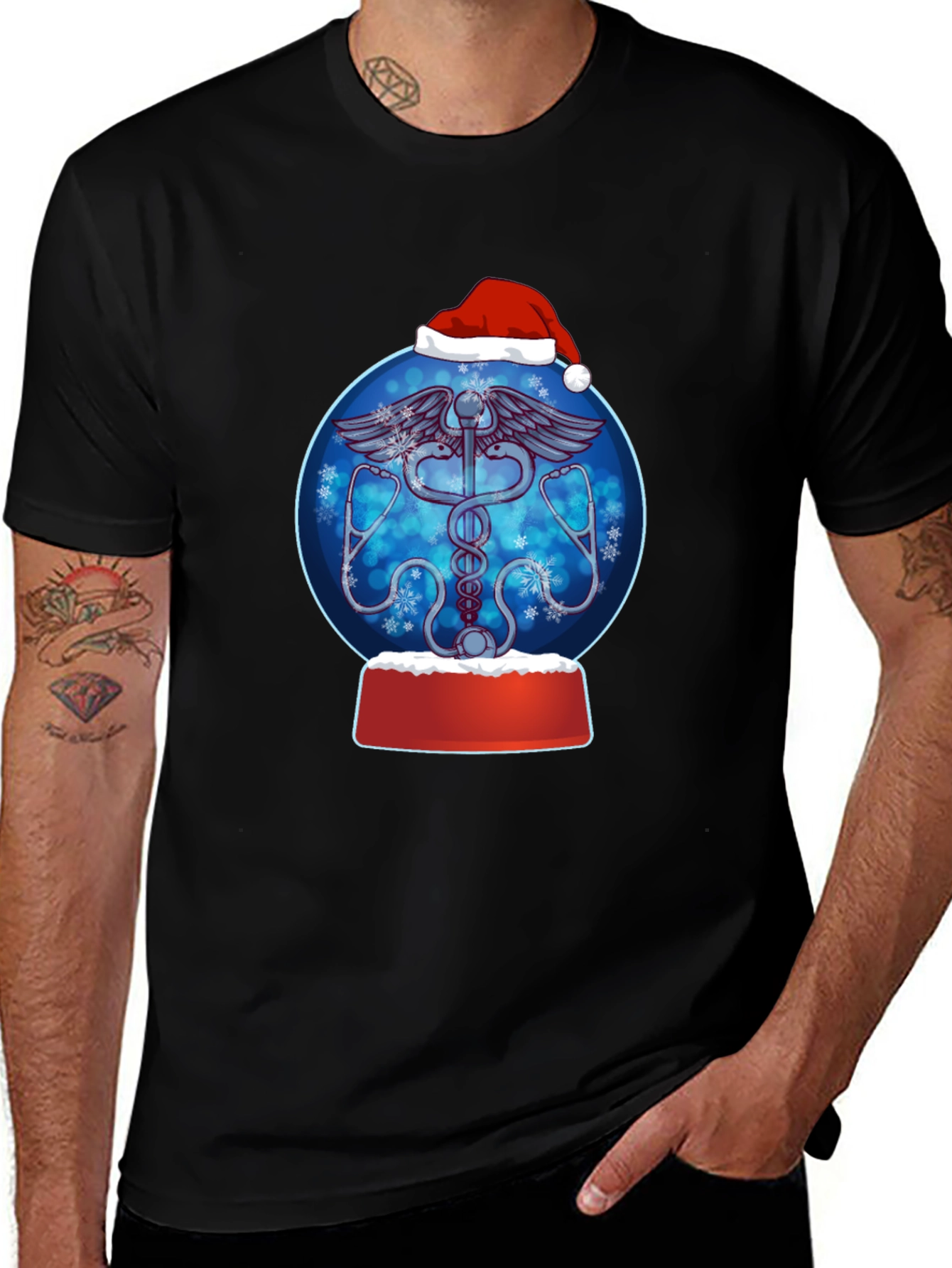Festive Doctor/Nurse Snow Globe Graphic Tee