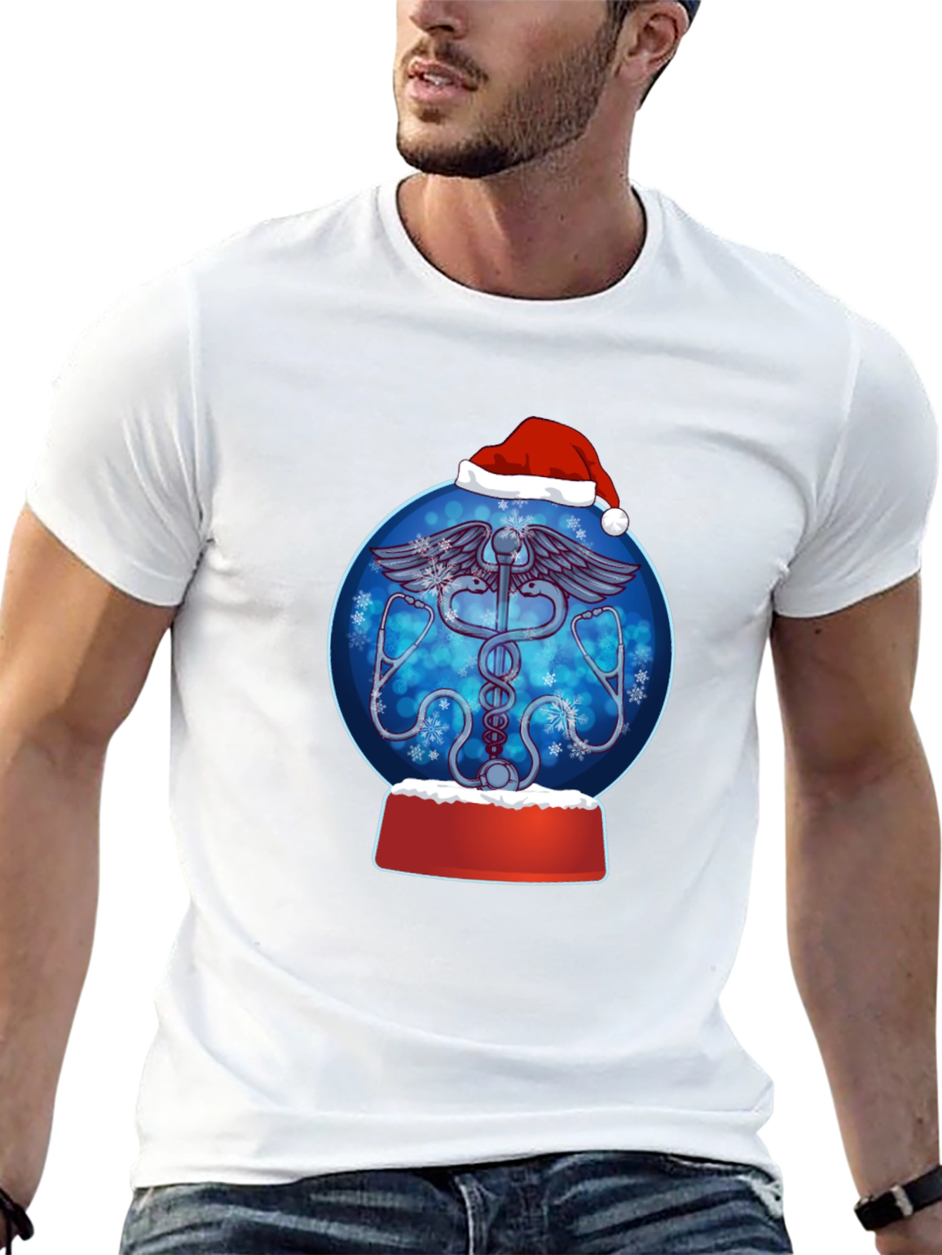 Festive Doctor/Nurse Snow Globe Graphic Tee