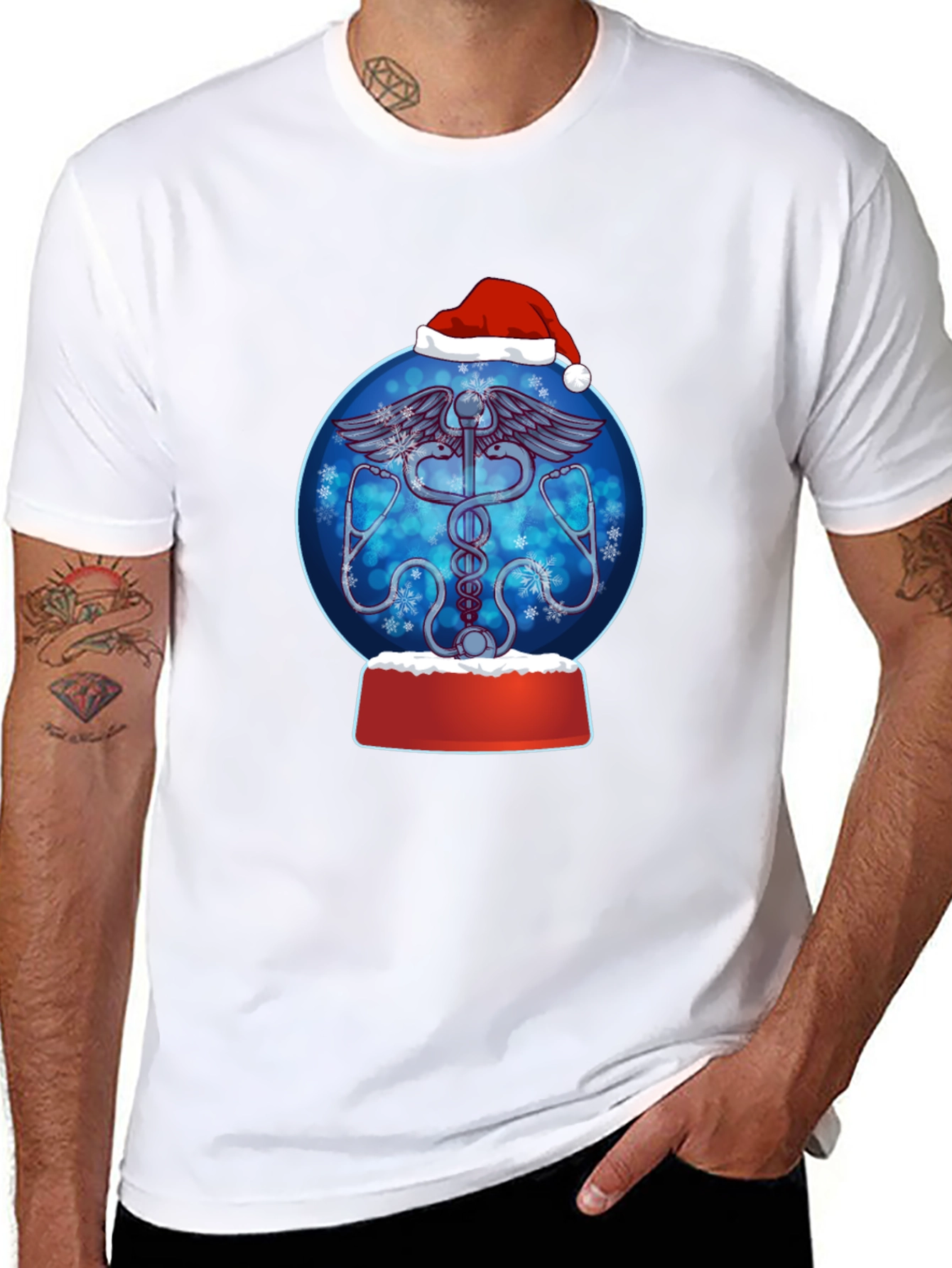 Festive Doctor/Nurse Snow Globe Graphic Tee