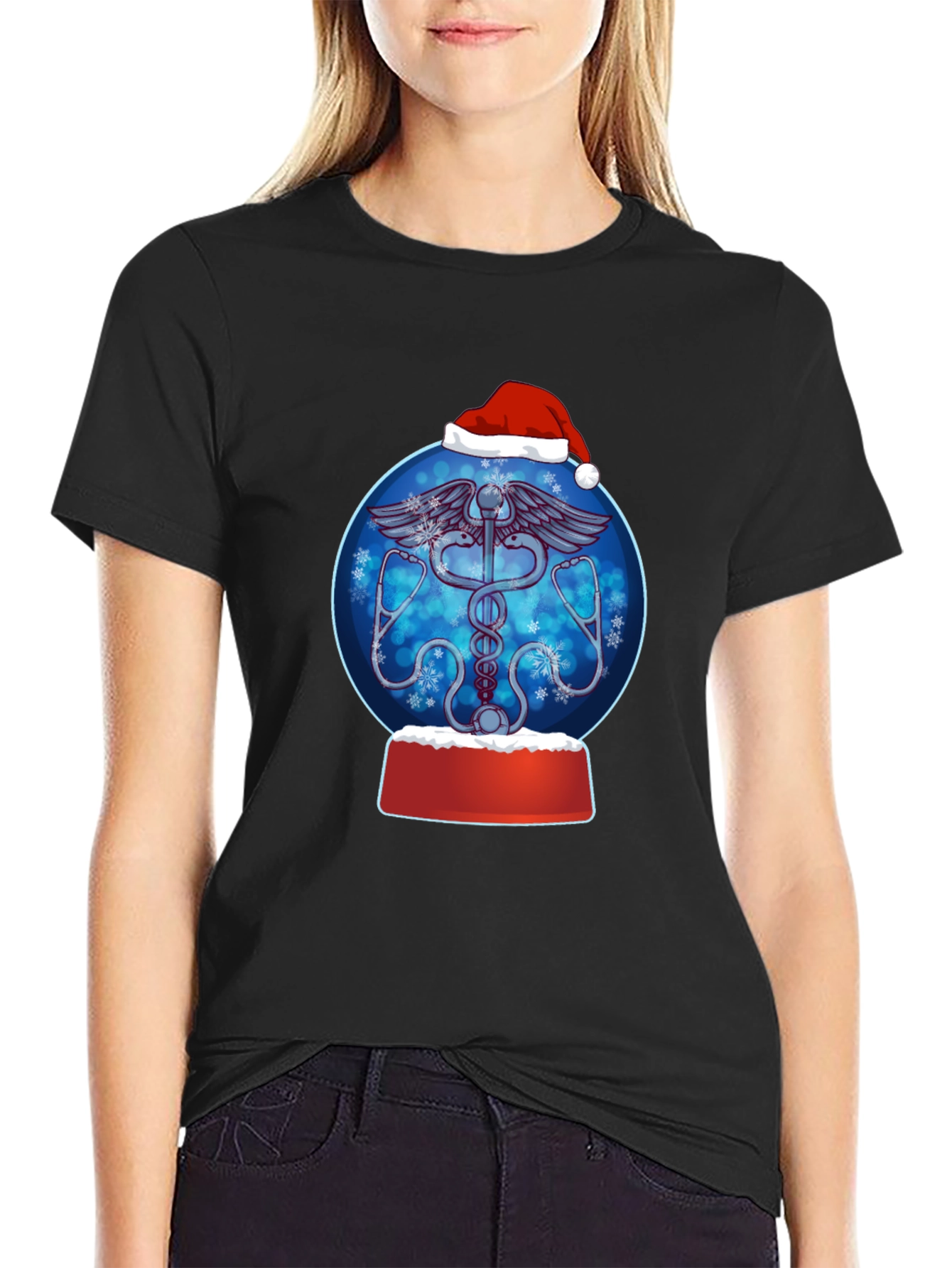 Festive Doctor/Nurse Snow Globe Graphic Tee