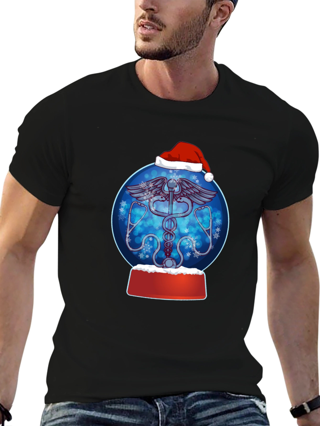 Festive Doctor/Nurse Snow Globe Graphic Tee