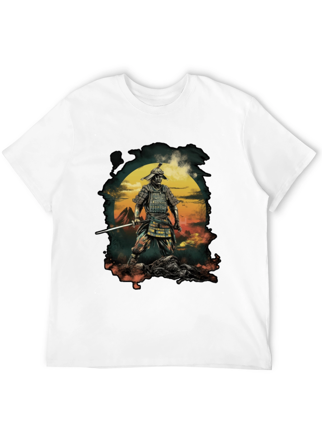 Samurai Warrior Graphic Tee - Mens Black T-Shirt